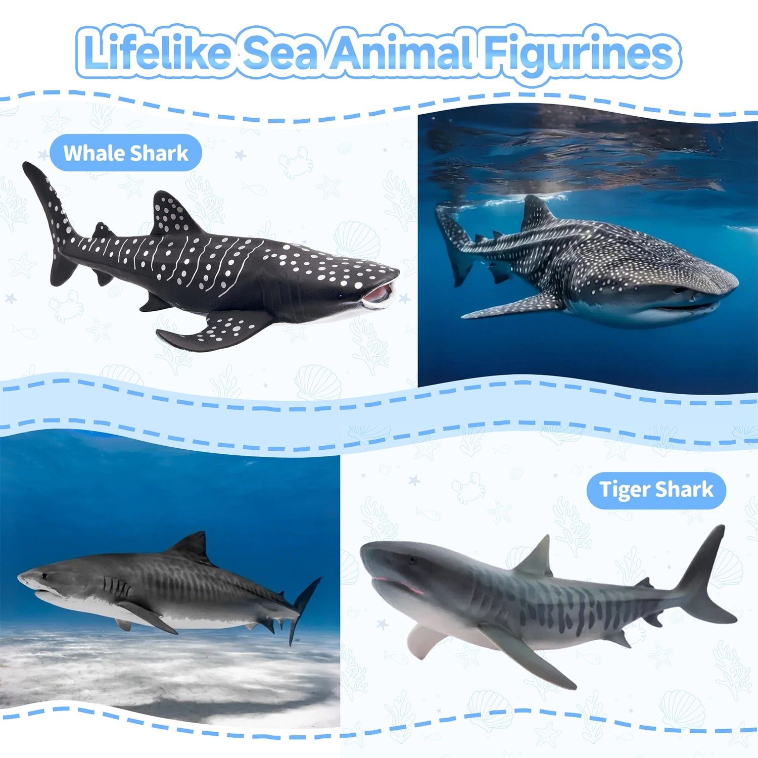 6-Piece Shark Figurine Playset