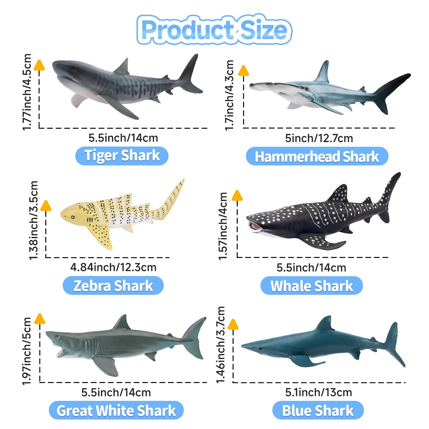 6-Piece Shark Figurine Playset