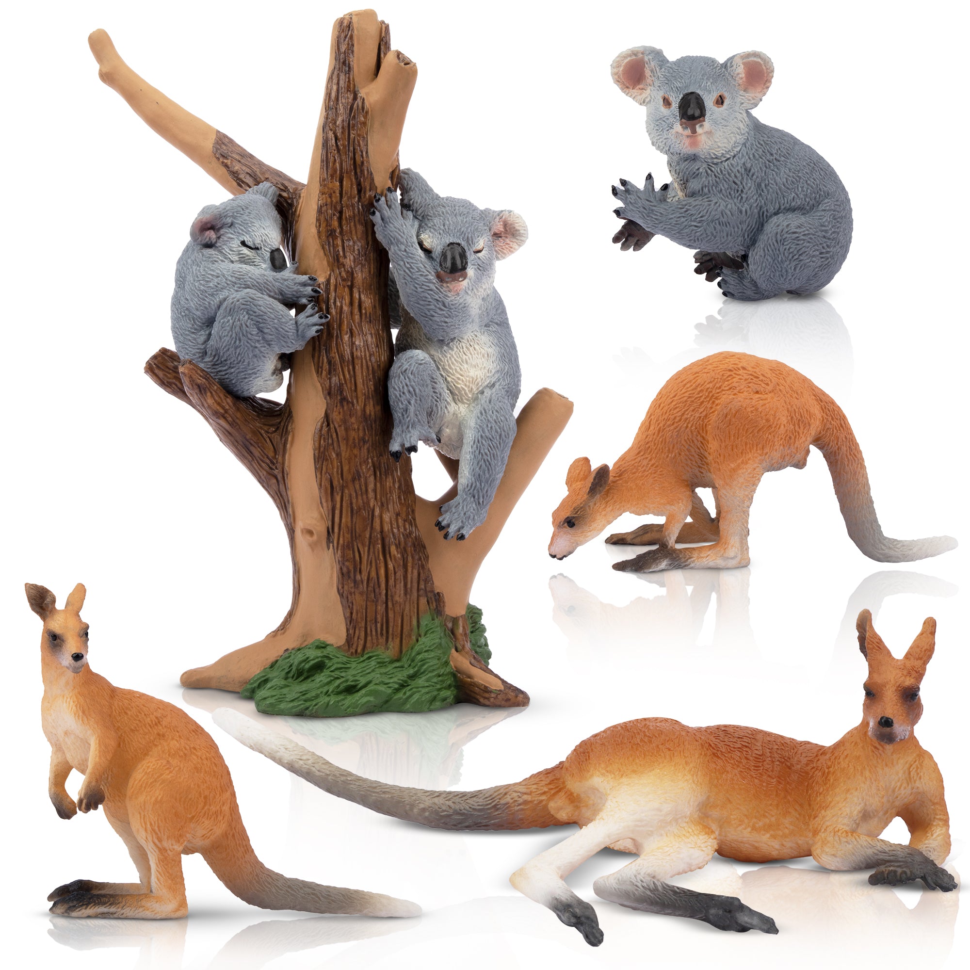 7-Piece Australian Wildlife Figurines Playset with Koala & Kangaroo