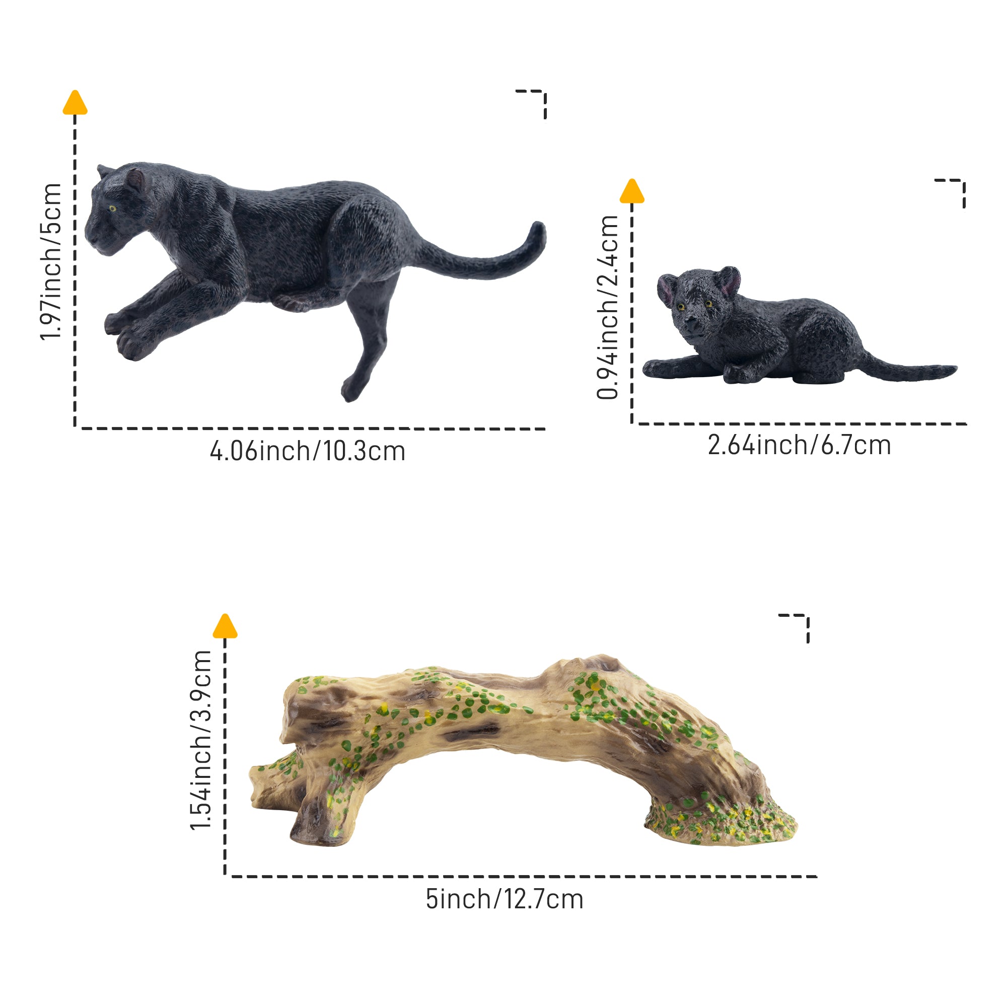 مجموعة لعب تماثيل عائلة الجاغوار السوداء المكونة من 7 قطع