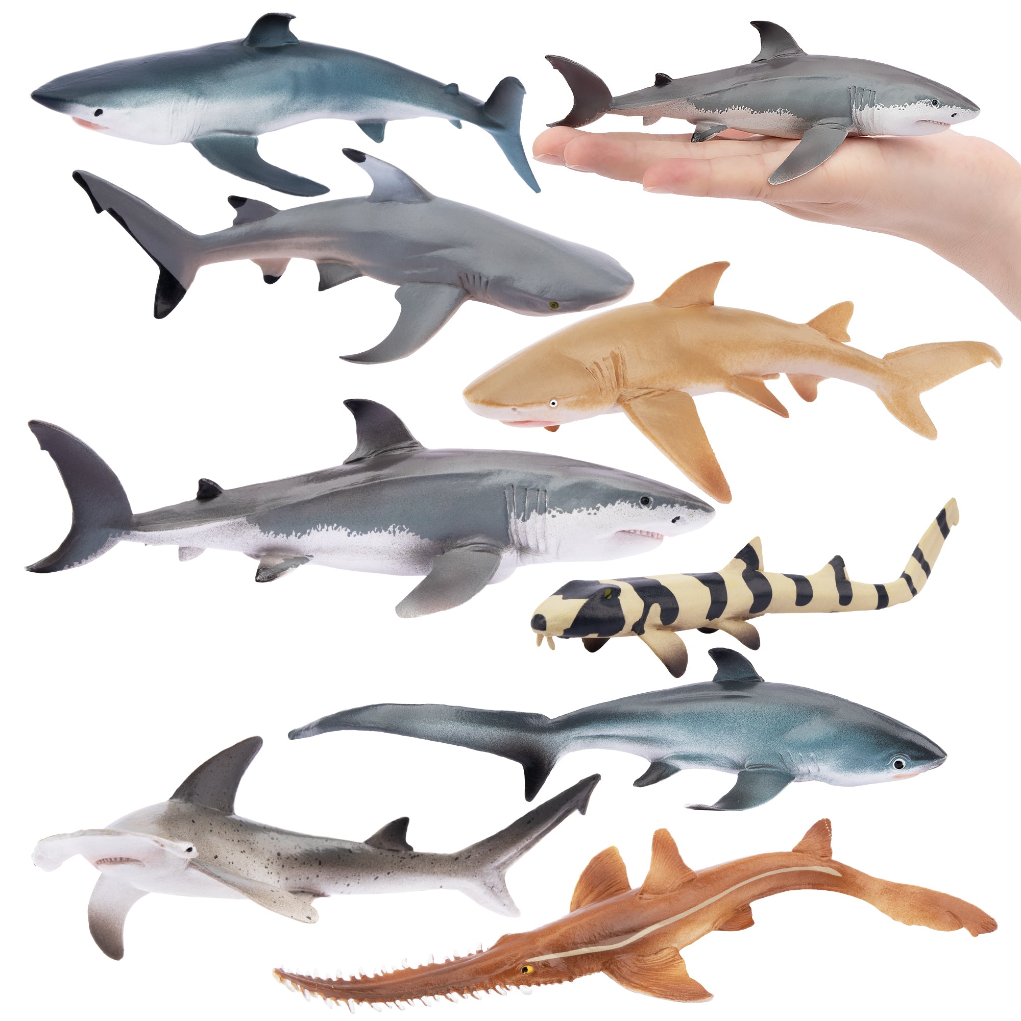 8-Piece 53IN Shark Animal Figurines Playset