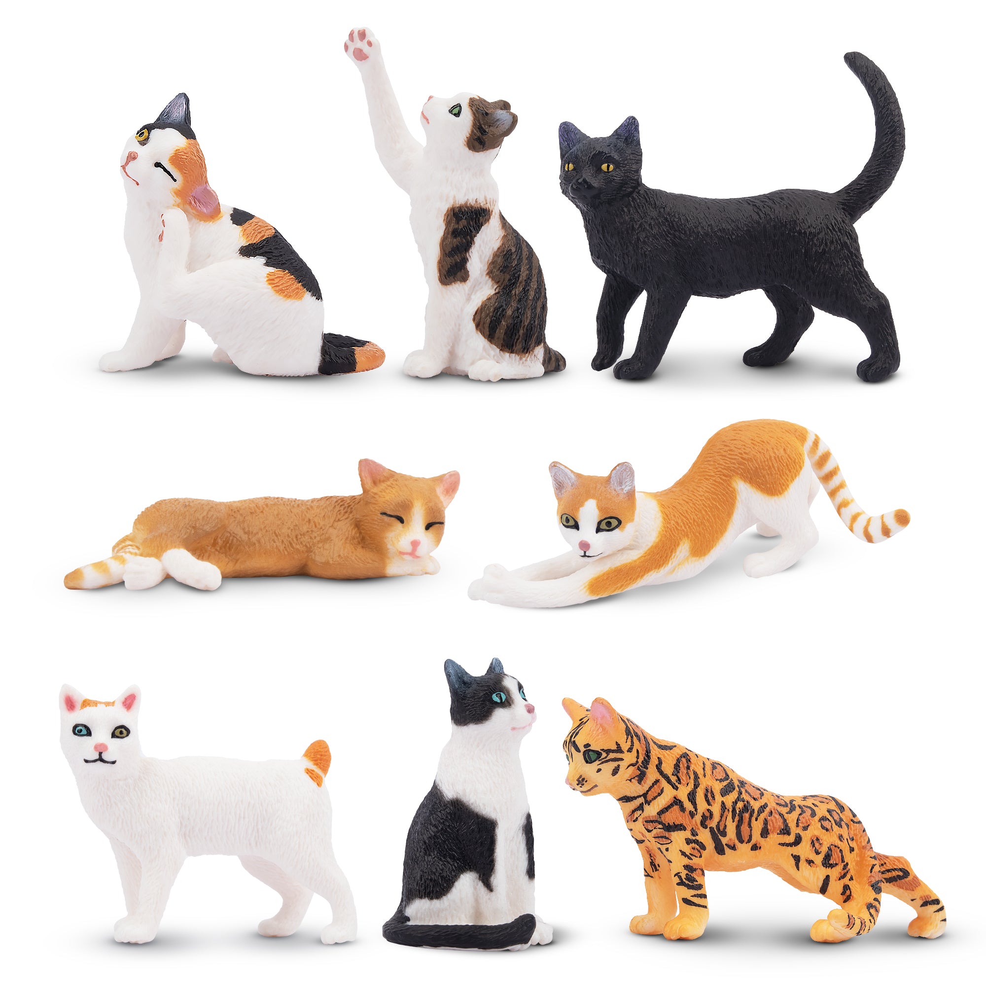 8-Piece Mini Cat Animal Figurines Playset-2