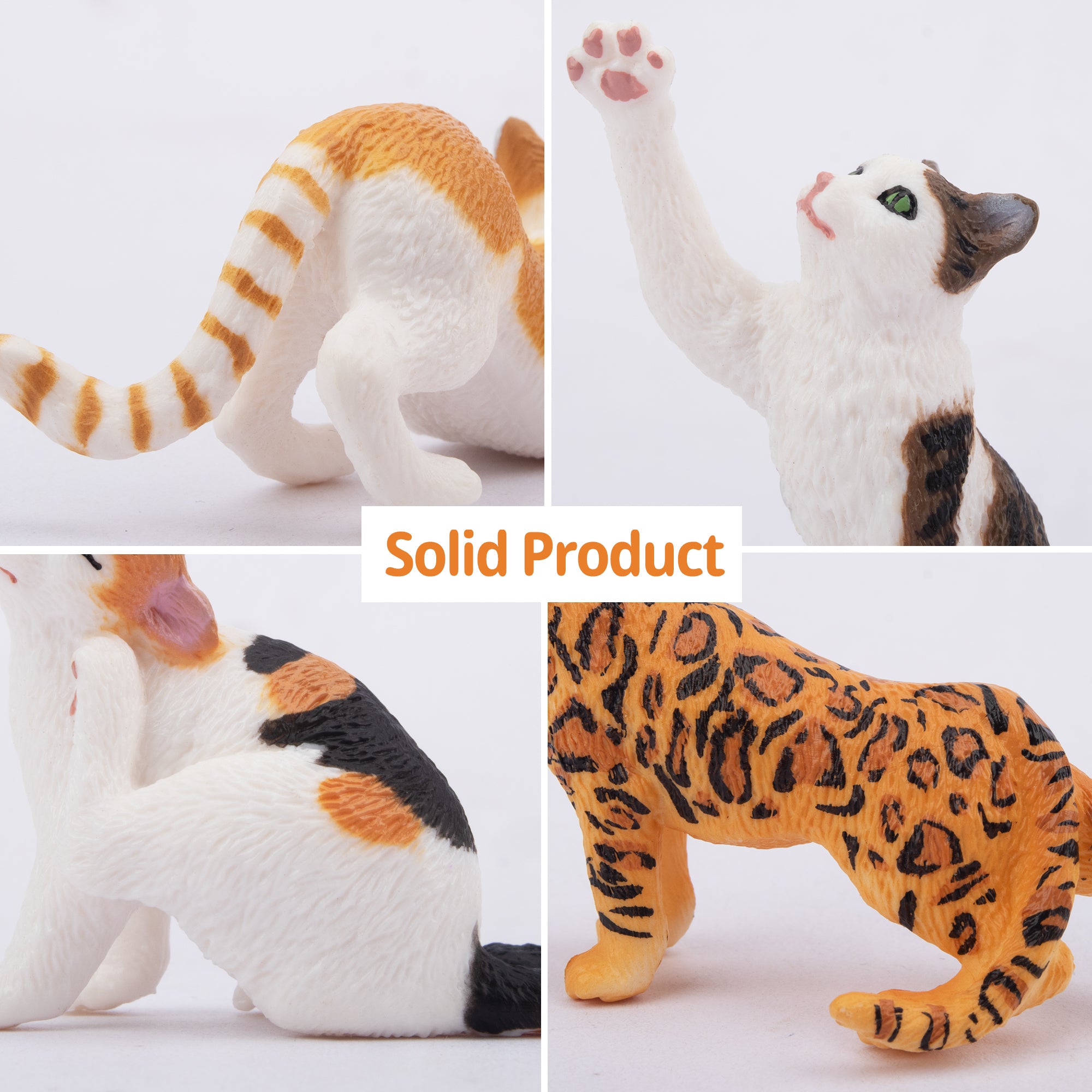 8-Piece Mini Cat Animal Figurines Playset-detail