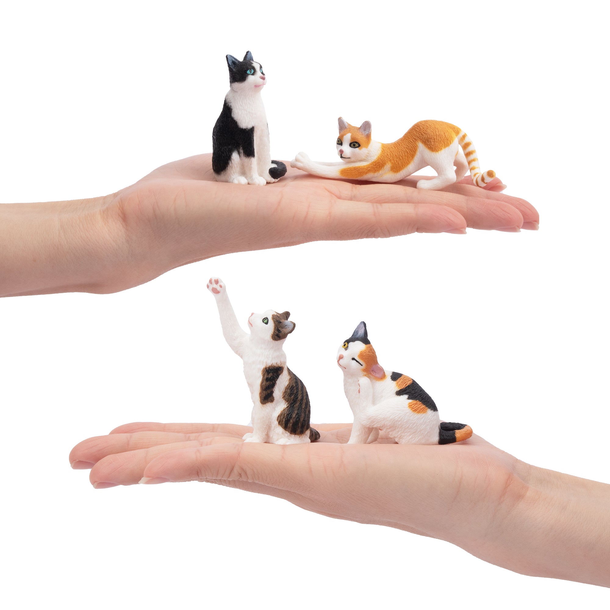 8-Piece Mini Cat Animal Figurines Playset-on hand