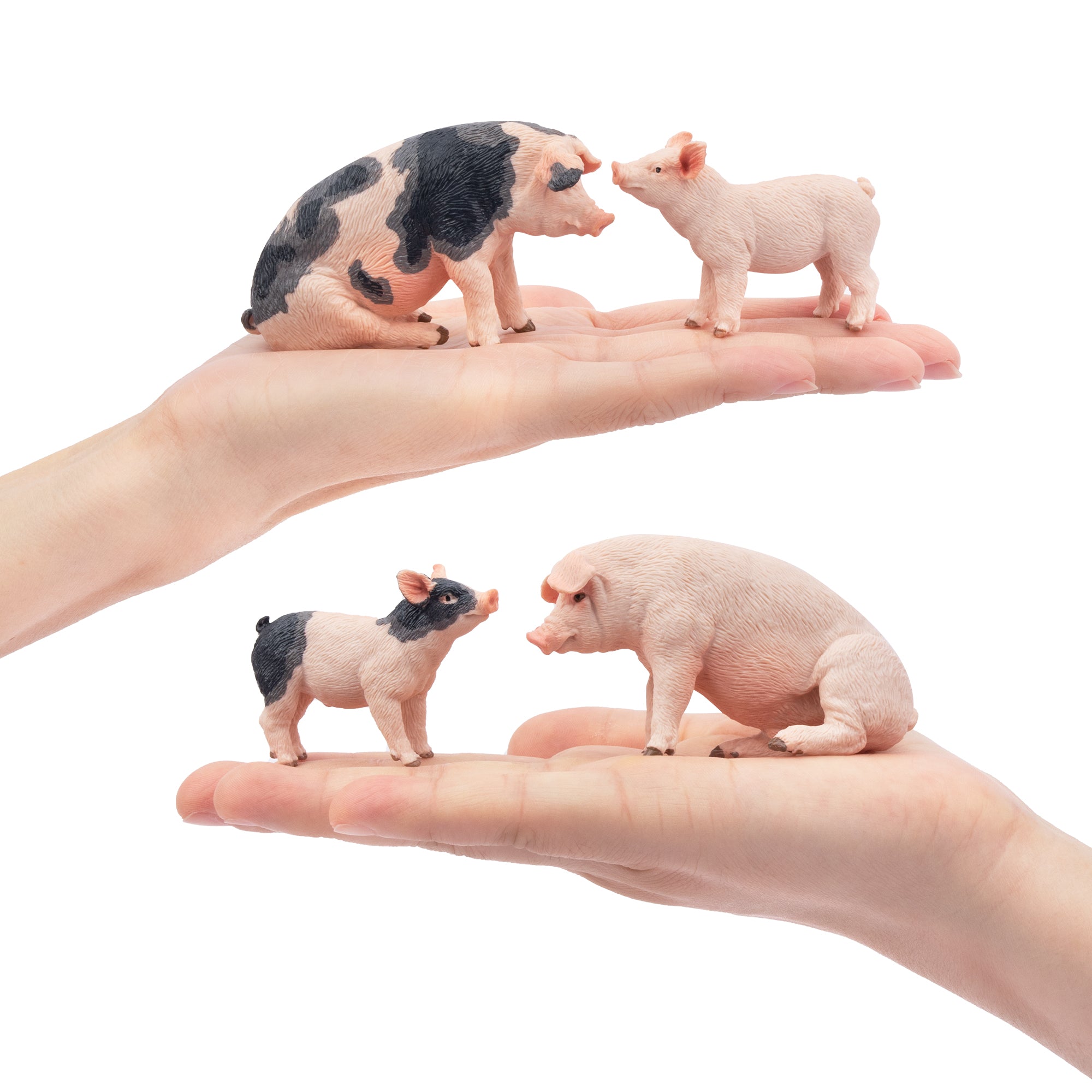 8-Piece Pig Family Figurines Playset with Adult & Baby Pigs-on hand