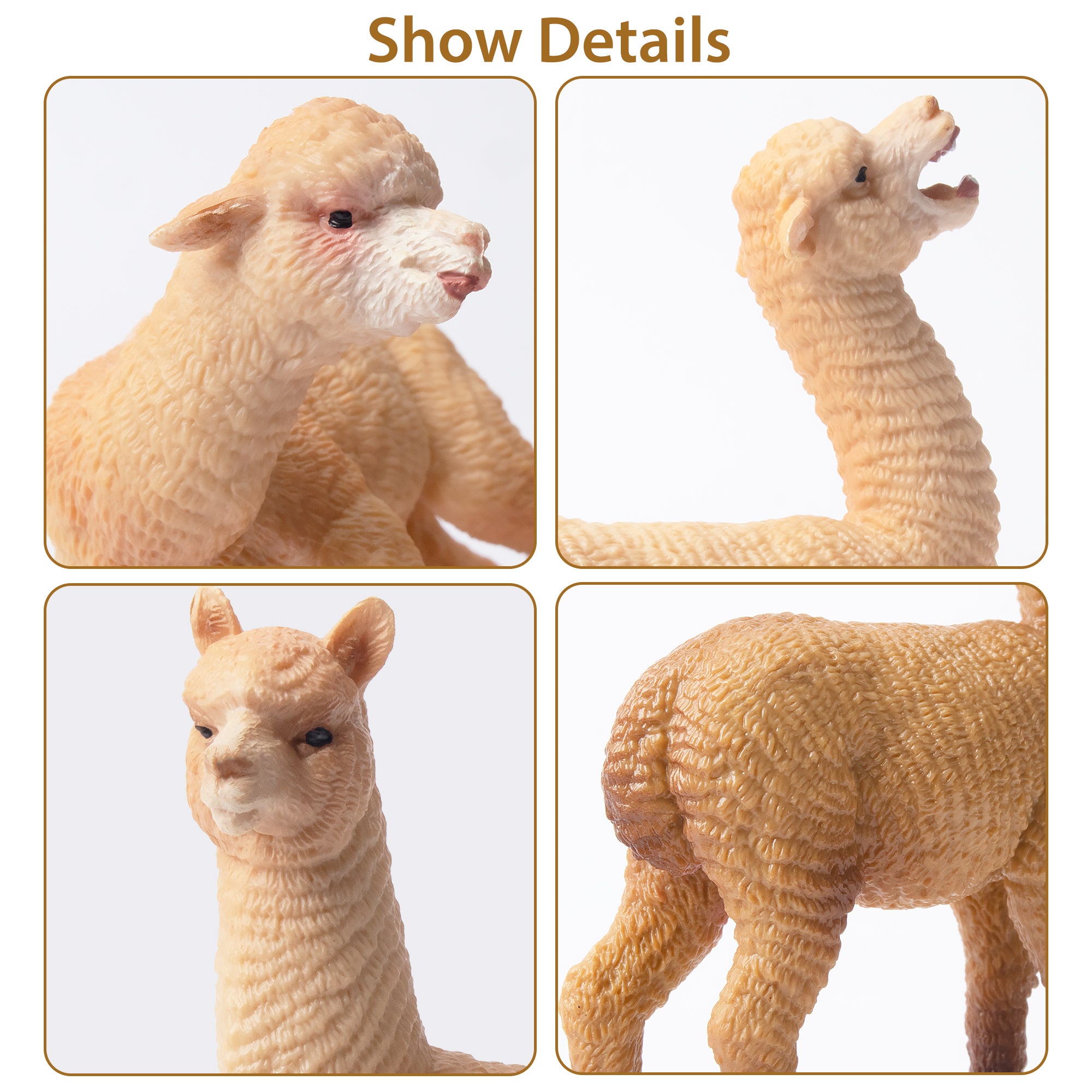 8-Piece Realistic Alpaca Figurines Playset-detail