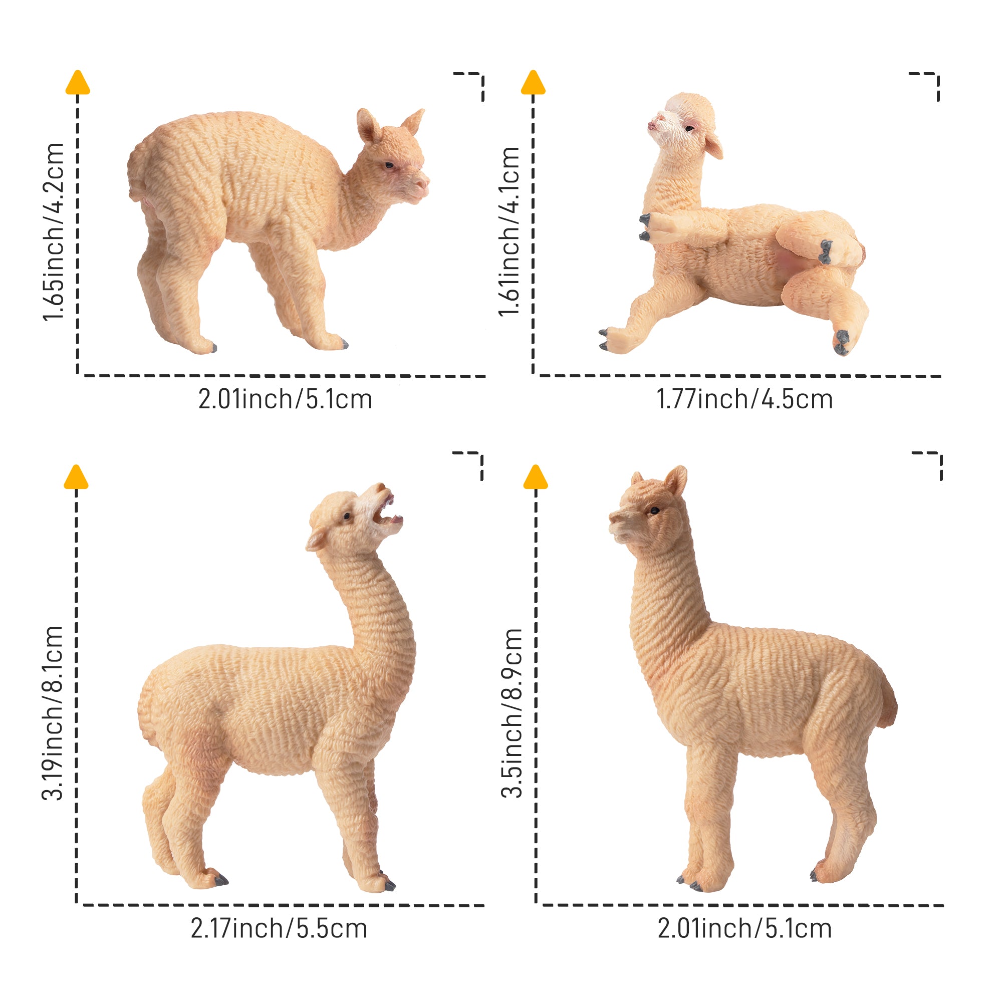 8-Piece Realistic Alpaca Figurines Playset-size 1