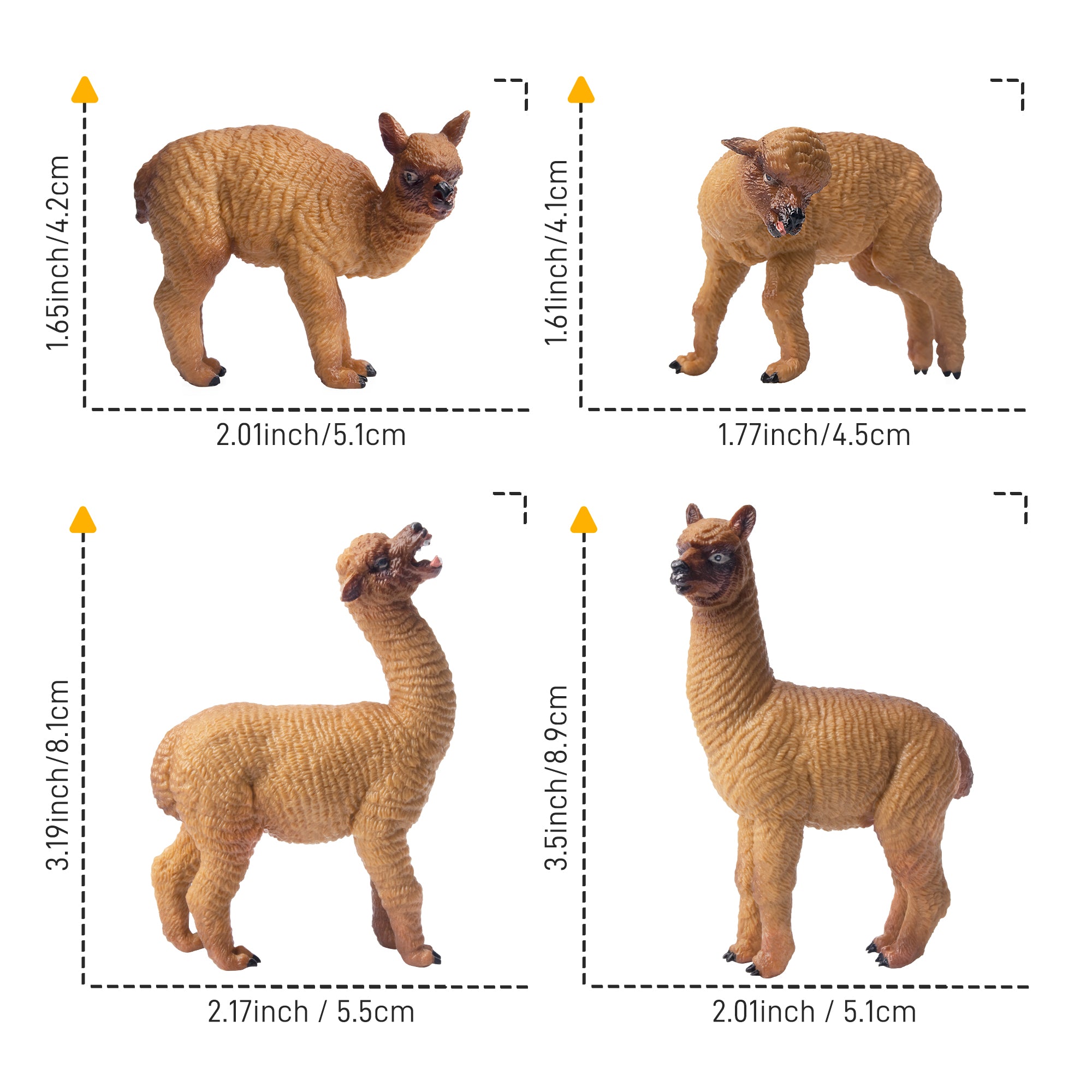 8-Piece Realistic Alpaca Figurines Playset-size 2