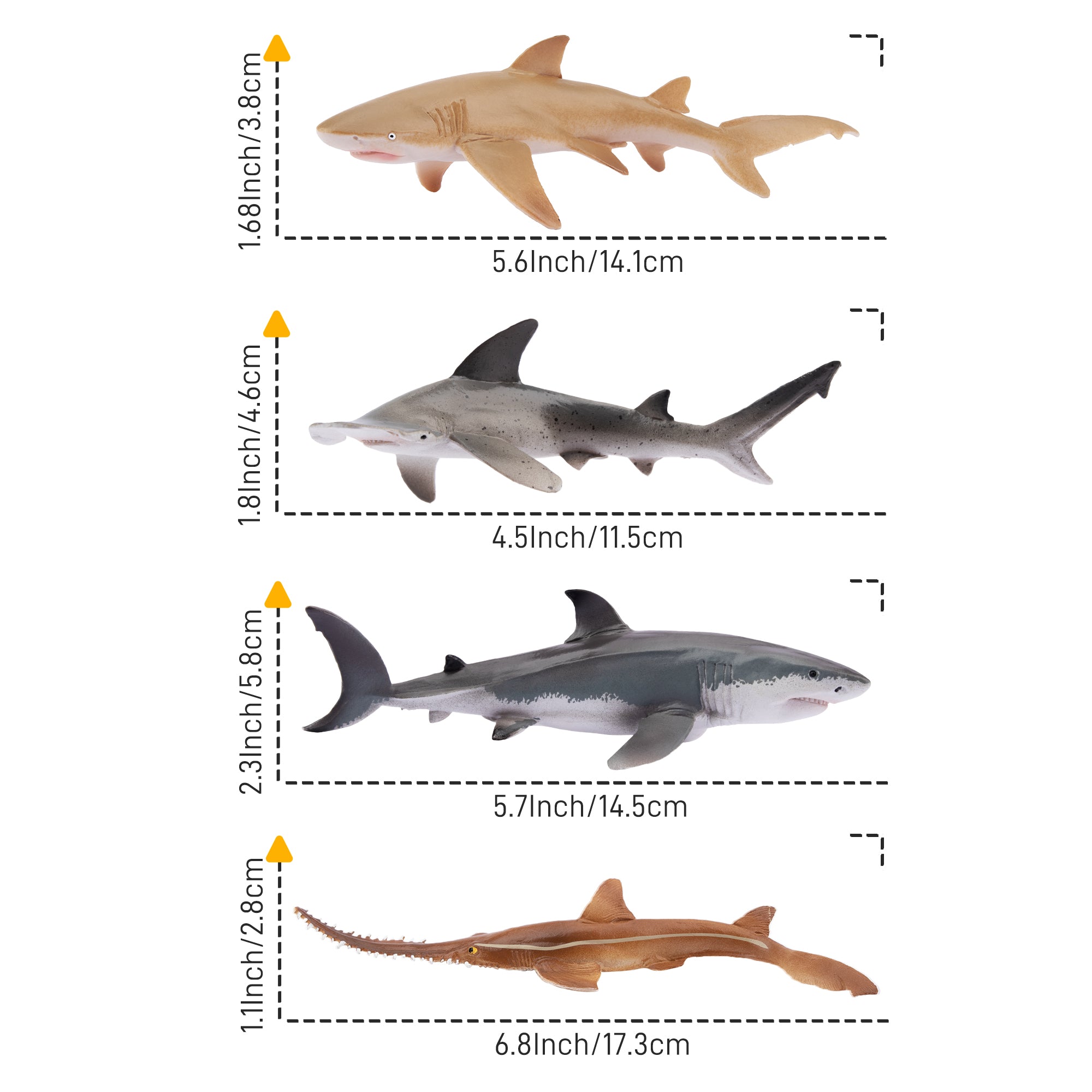 8-Piece Shark Animal Figurines Playset-size 1