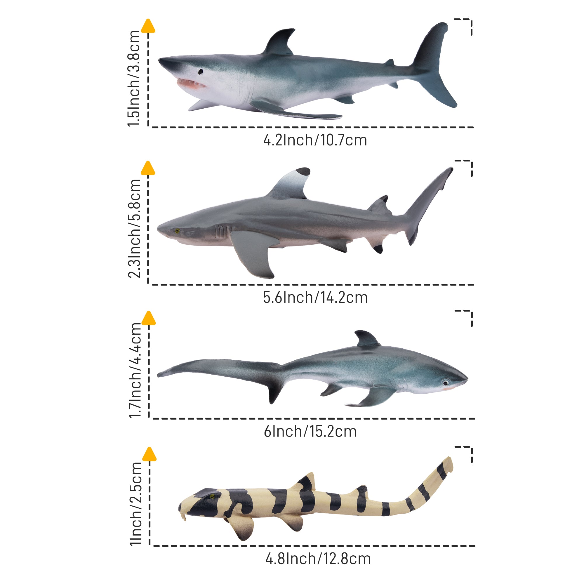 8-Piece Shark Animal Figurines Playset-size 2