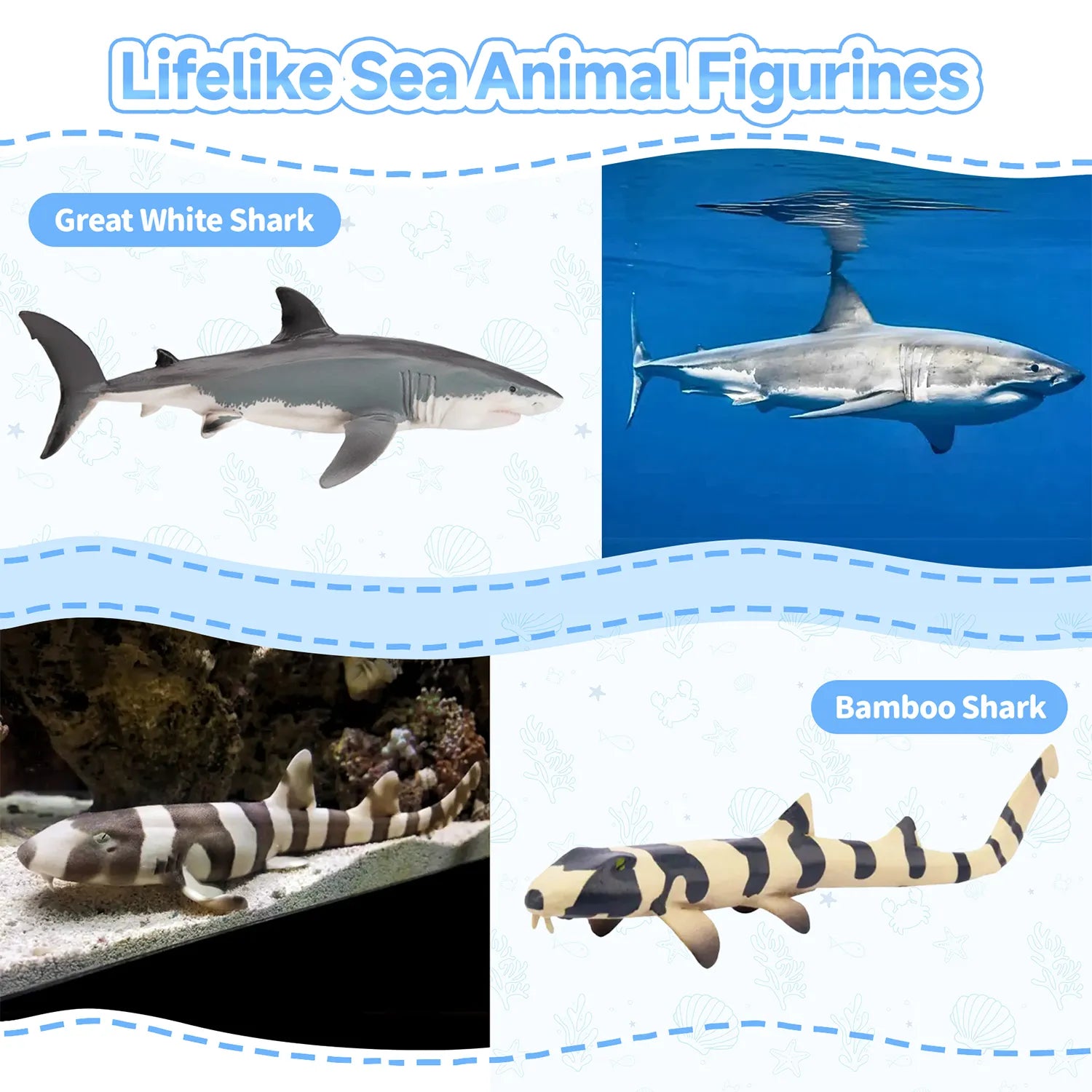 8-Piece Shark Figurine Playset