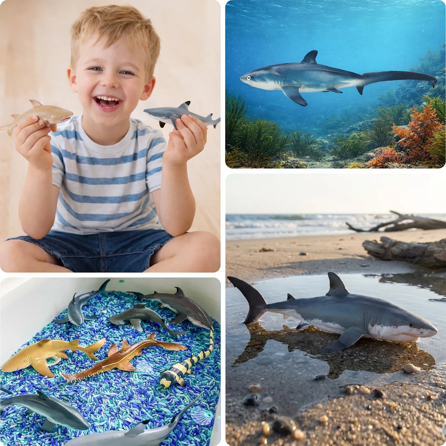 8-Piece Shark Figurine Playset