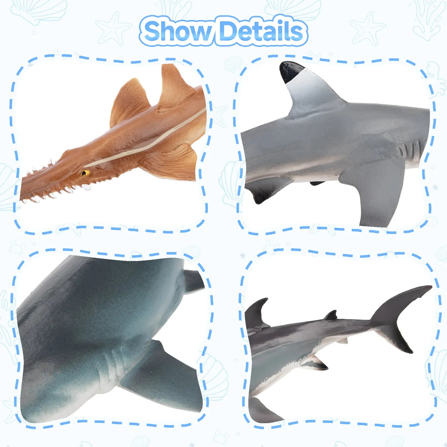 8-Piece Shark Figurine Playset