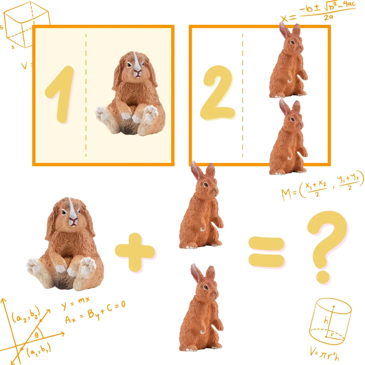 Toymany New Zealand Rabbit | Realistic Animal Figurine Toy