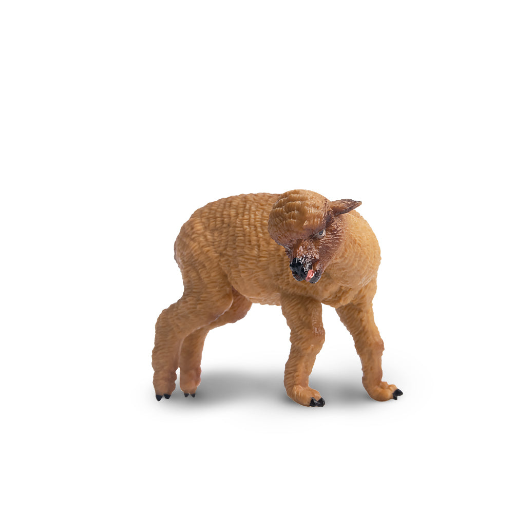 Toymany Lying Brown Alpaca Baby Figurine Toy