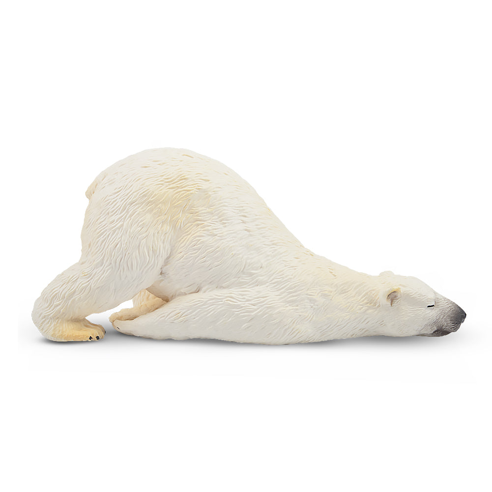 Toymany Lying Adult Polar Bear Figurine Toy