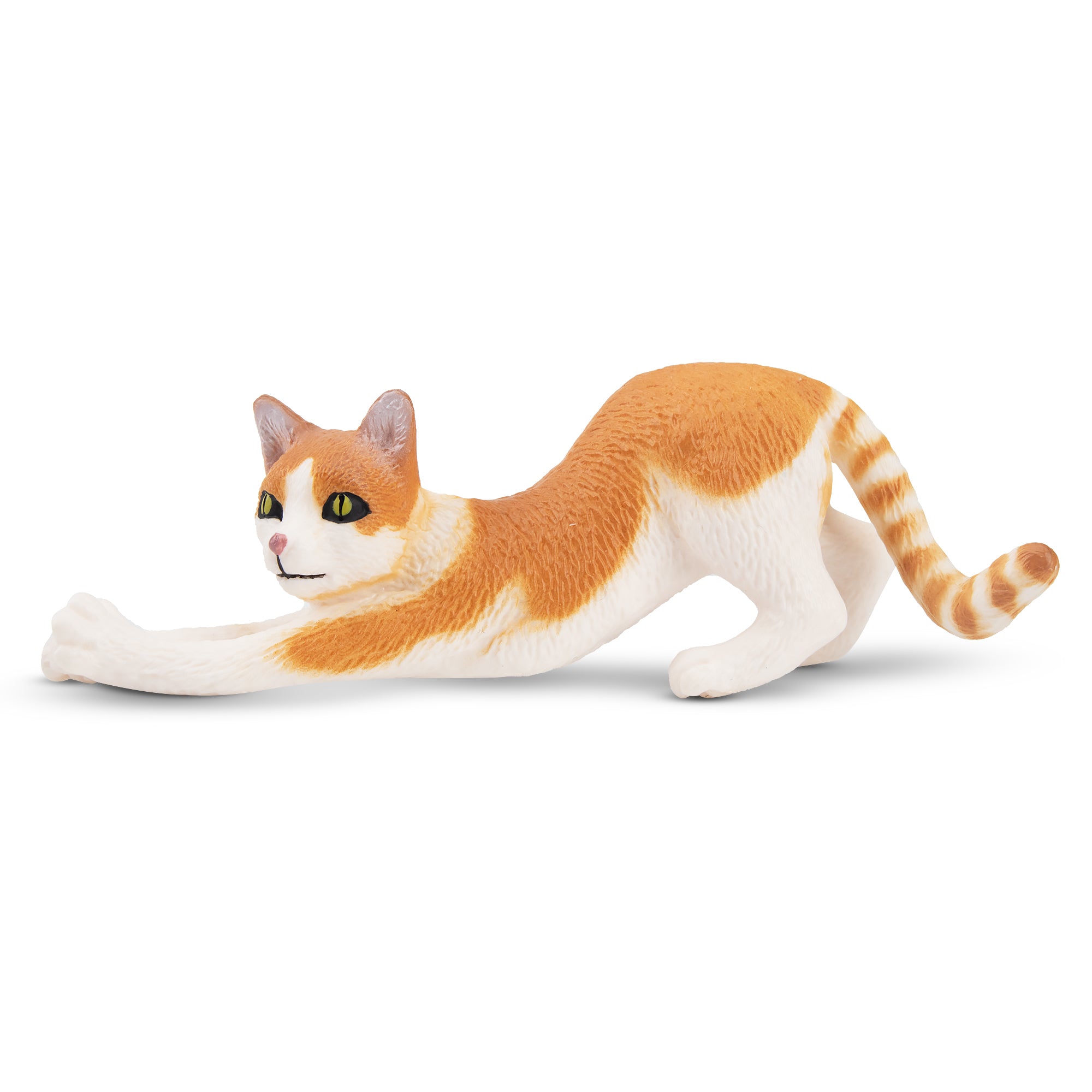 Toymany-Mini-Stretching-Ginger-and-White-Cat-Figurine-Toy