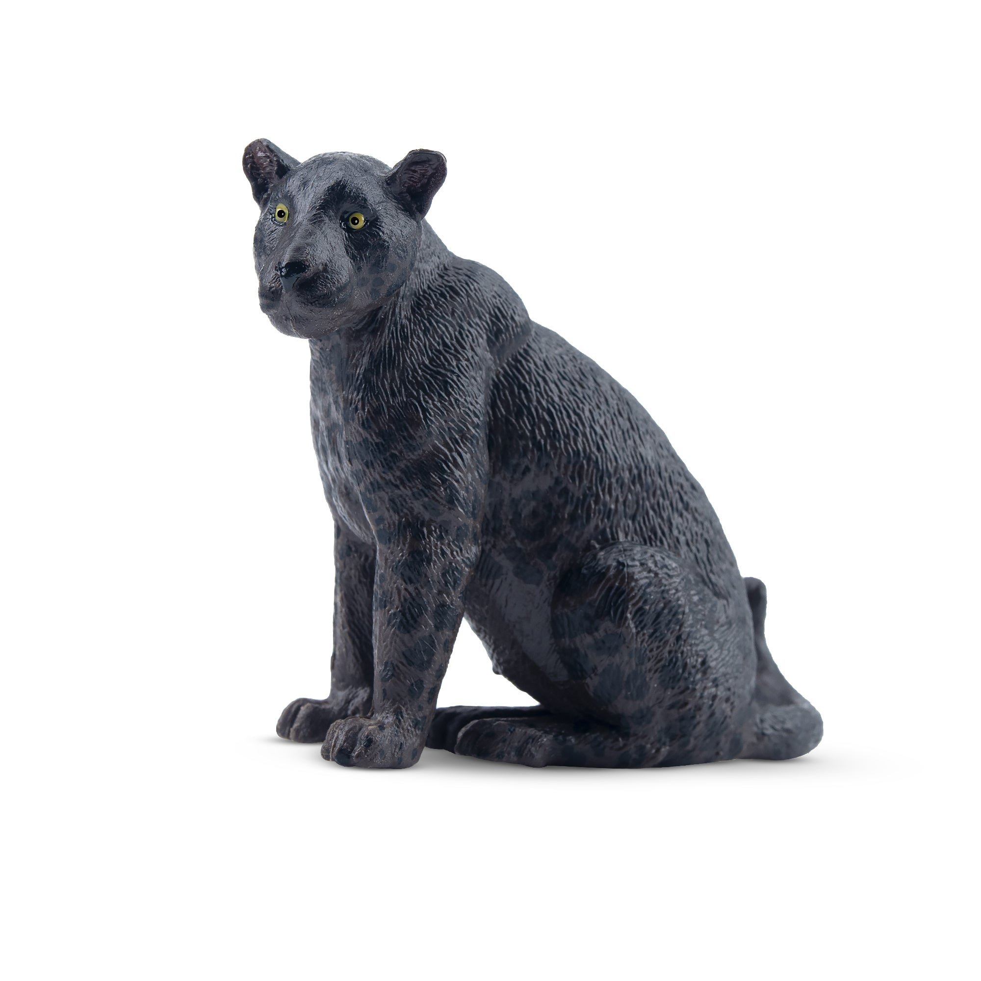 Toymany Black Sitting Female Jaguar Figurine Toy