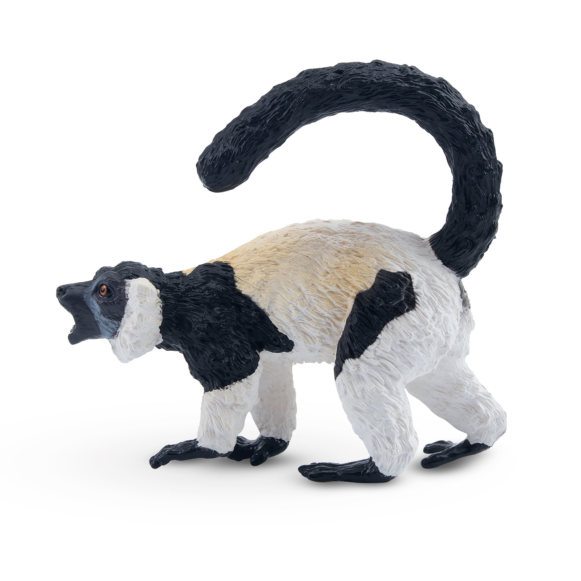 Toymany Black & White Ruffed Lemur Figurine Toy-2