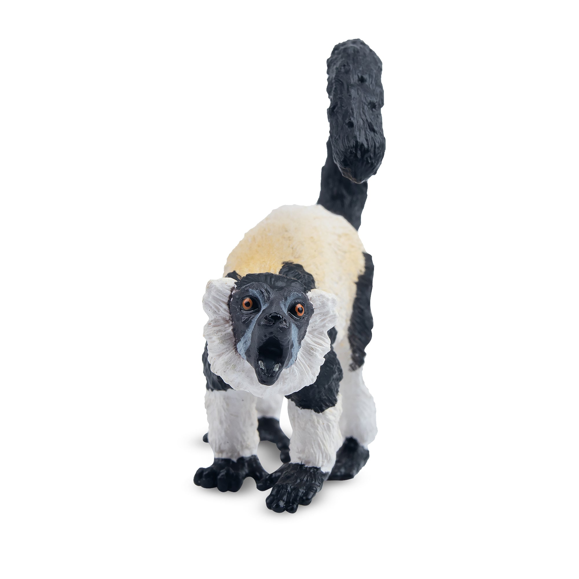 Toymany Black & White Ruffed Lemur Figurine Toy-3