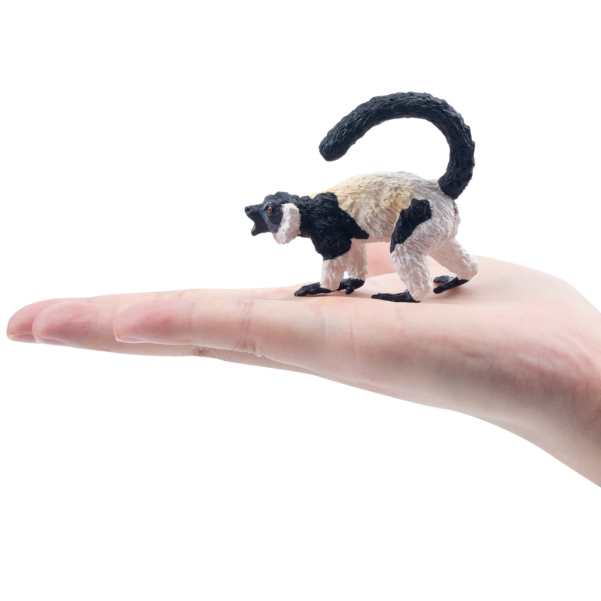 Toymany Black & White Ruffed Lemur Figurine Toy-on hand