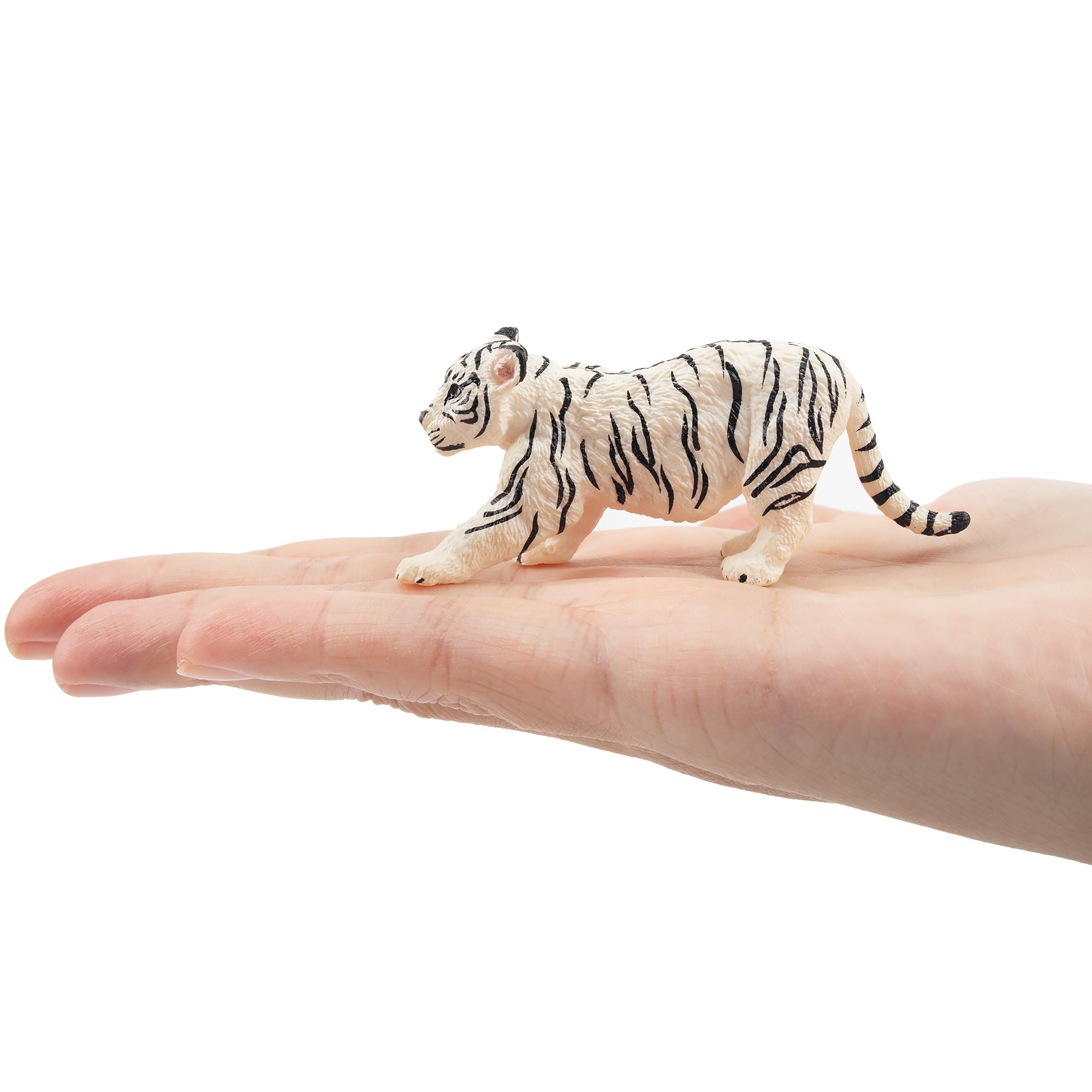 Toymany Hunting White Tiger Cub Figurine Toy-on hand