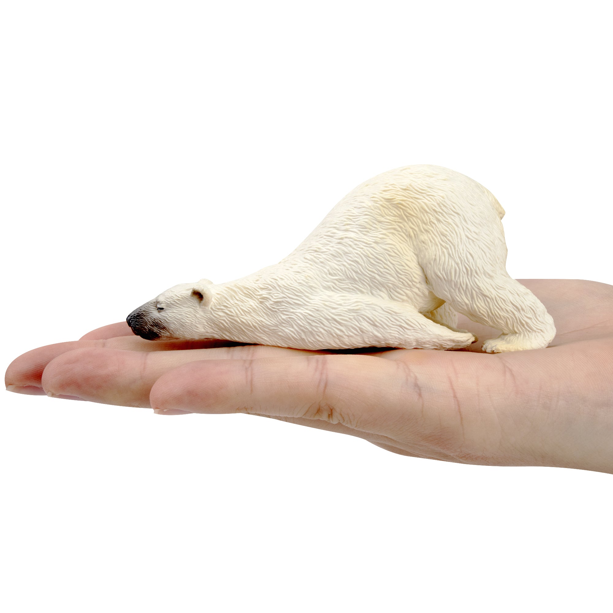 Toymany Lying Adult Polar Bear Figurine Toy-on hand