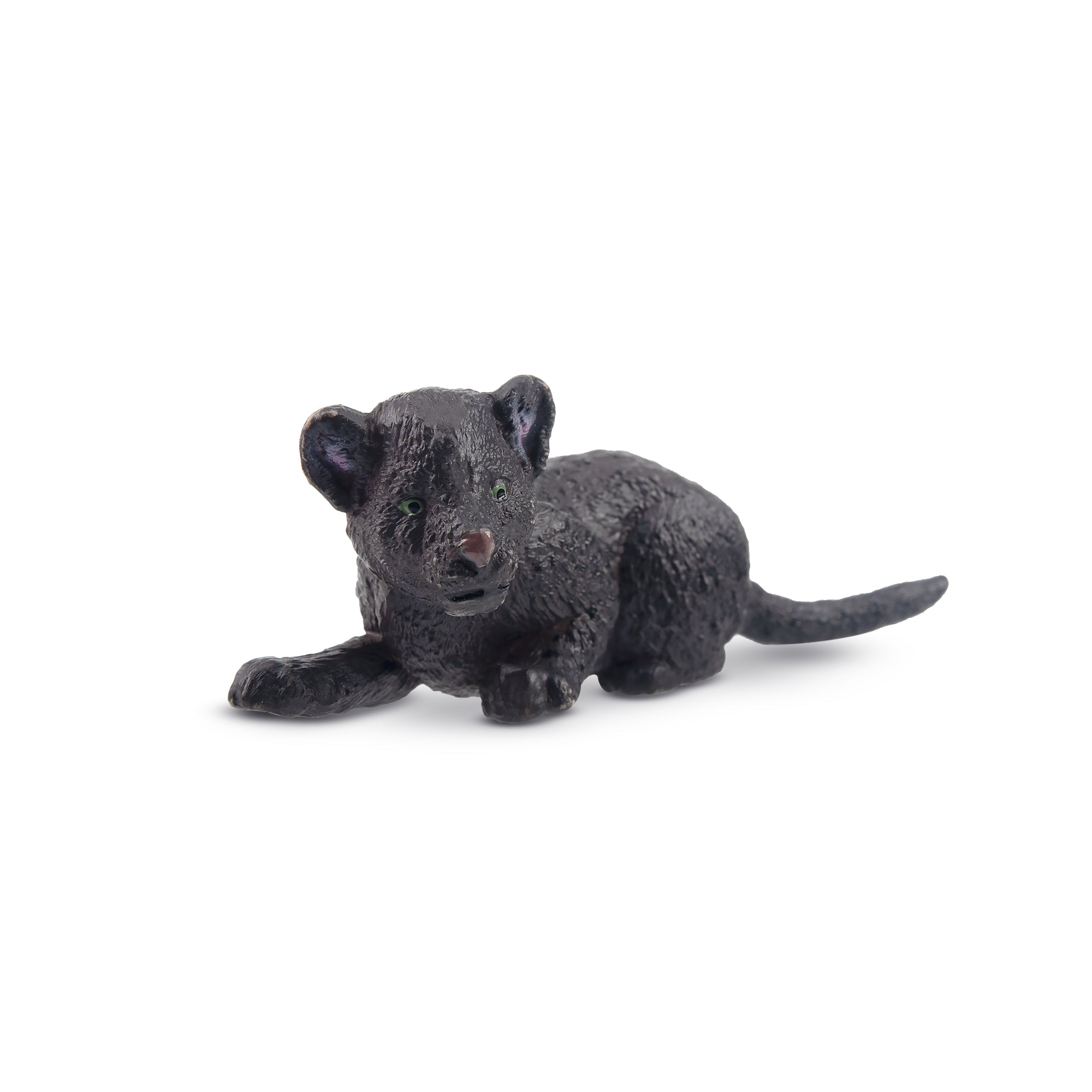 Toymany Lying Black Leopard Cub Figurine Toy-front