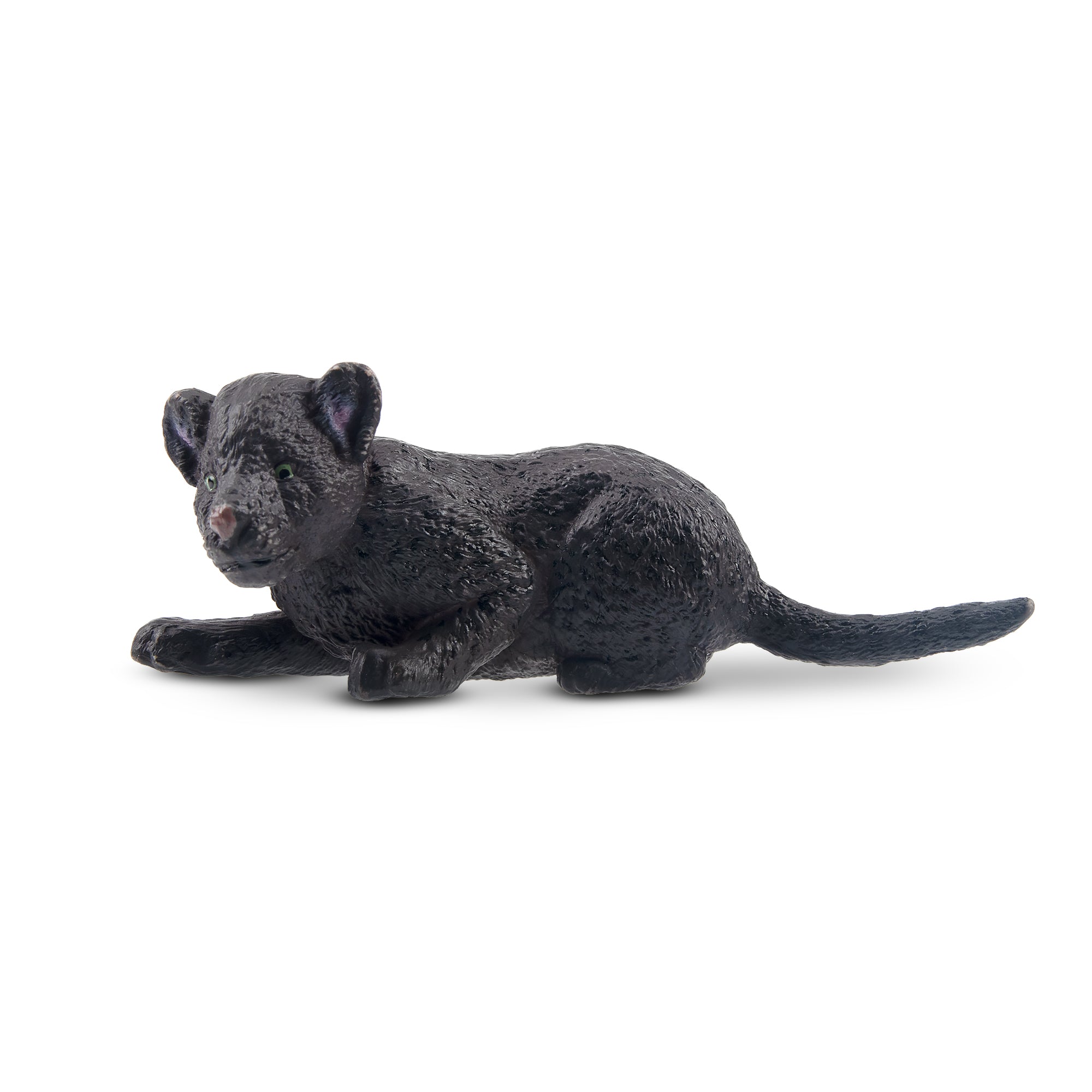Toymany Lying Black Leopard Cub Figurine Toy