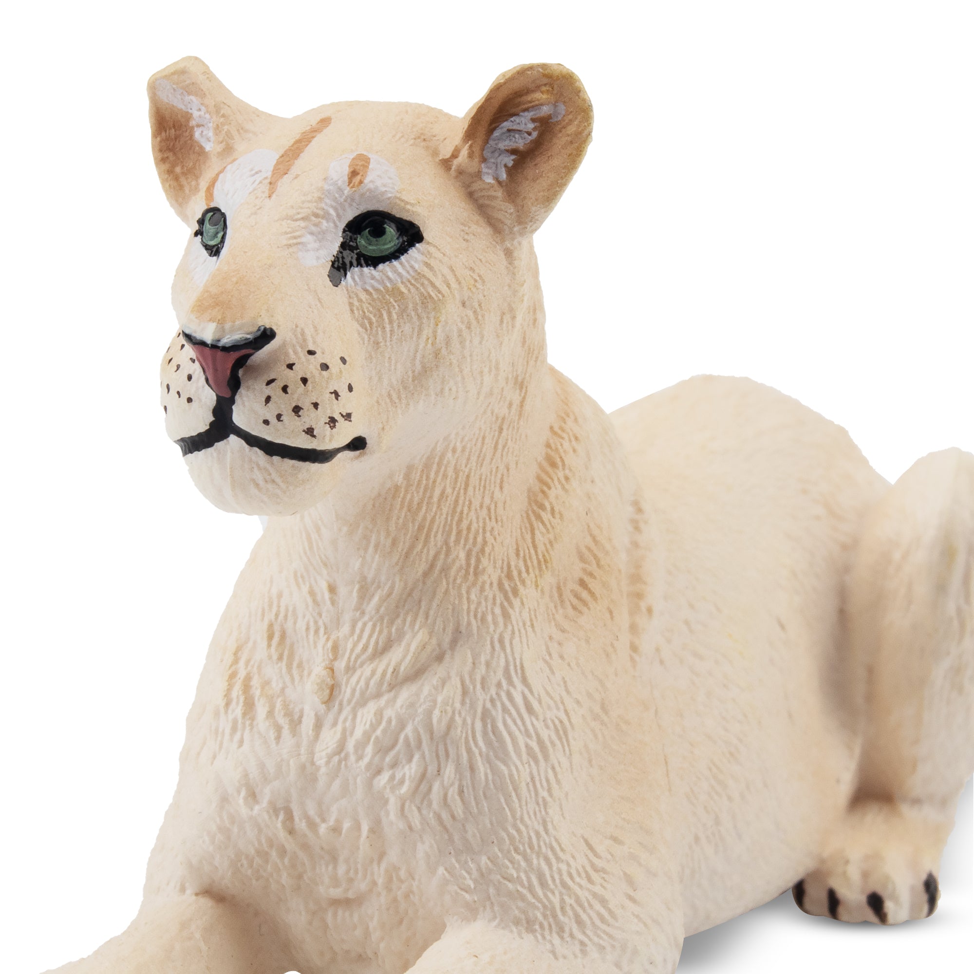 Toymany Lying White Lioness Figurine Toy-detail