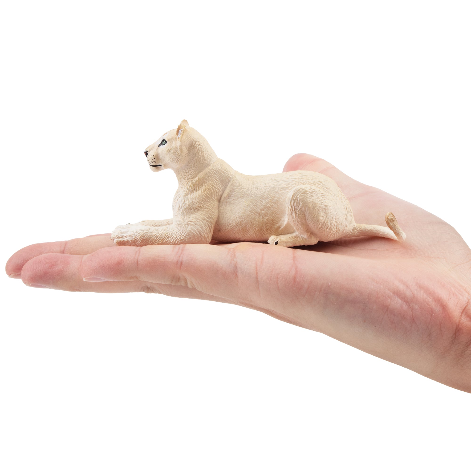 Toymany Lying White Lioness Figurine Toy-on hand