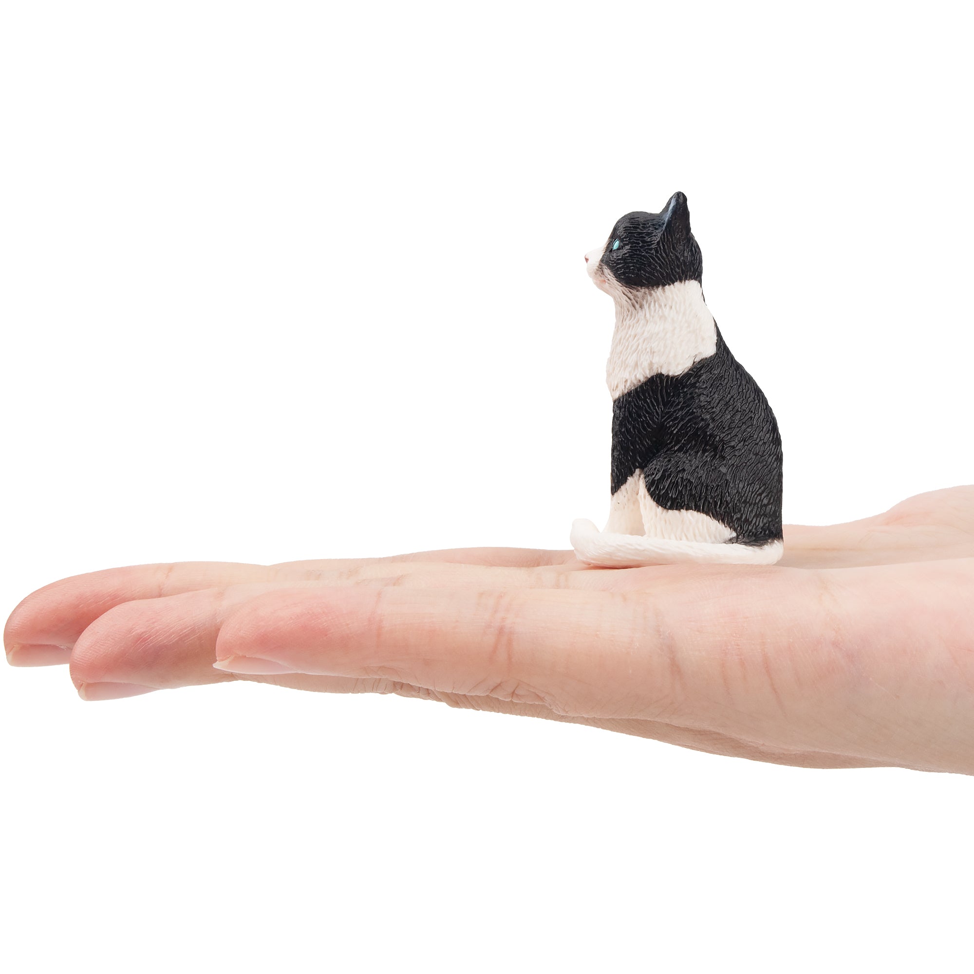 Toymany Mini Perched Tuxedo Cat Figurine Toy-on hand
