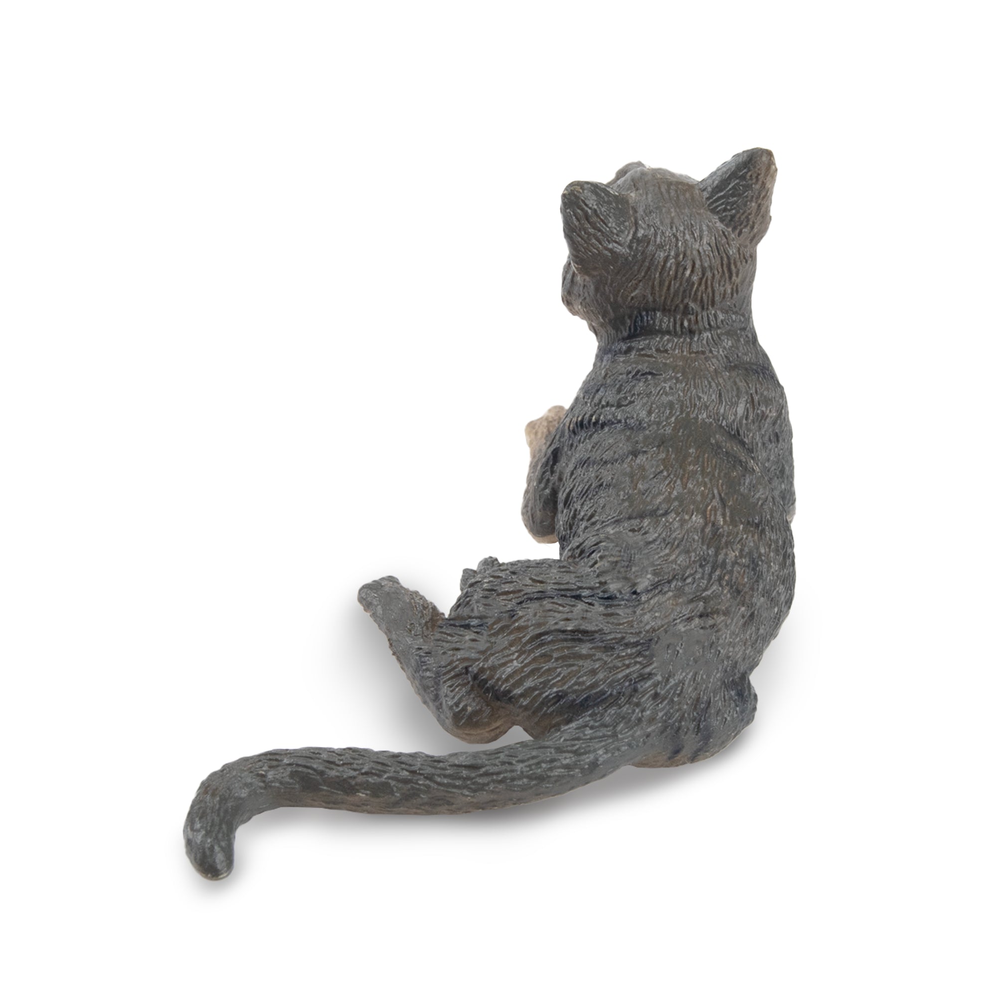 Toymany Mini Reclining Grey American Wirehair Cat Figurine Toy-back