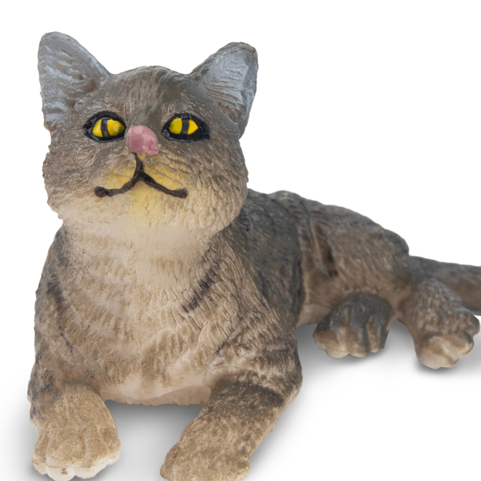 Toymany Mini Reclining Grey American Wirehair Cat Figurine Toy-detail