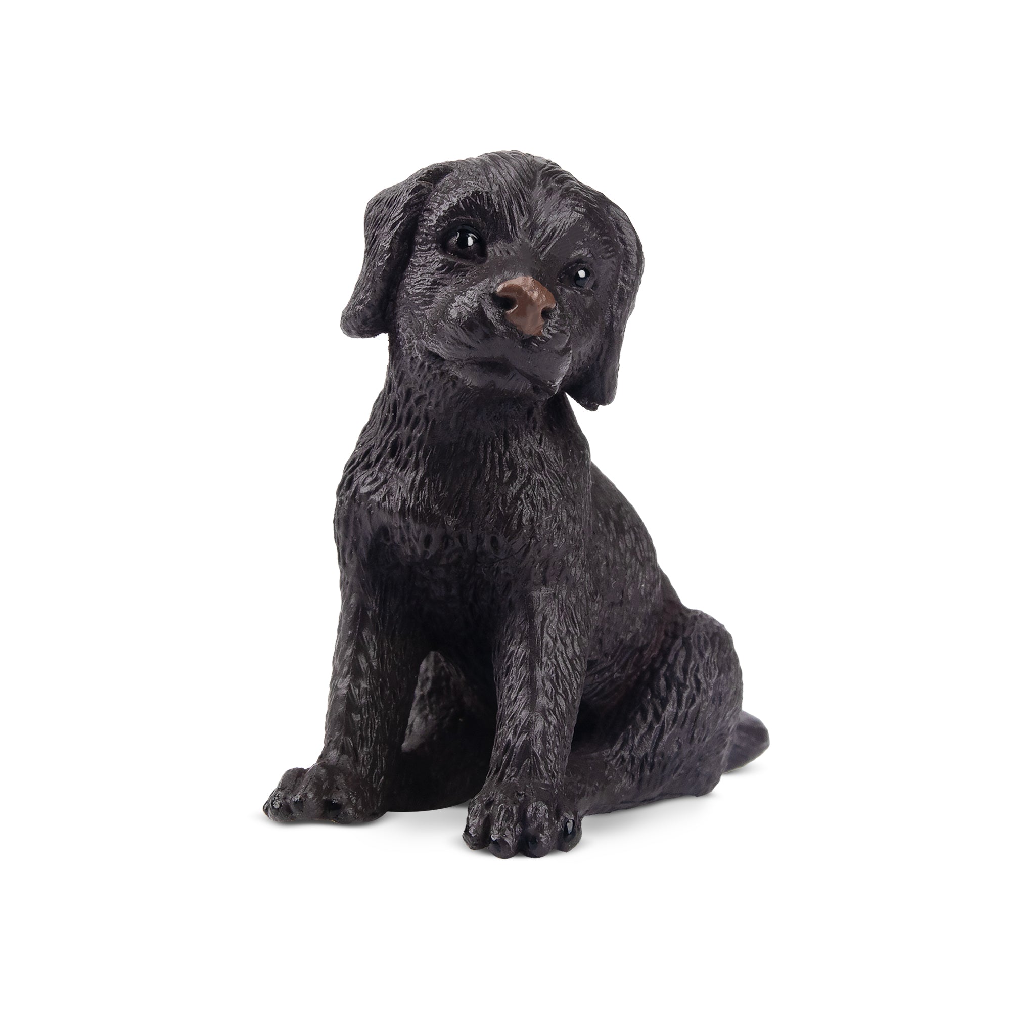 Toymany Mini Sitting Black Labrador Retriever Puppy Figurine Toy-front