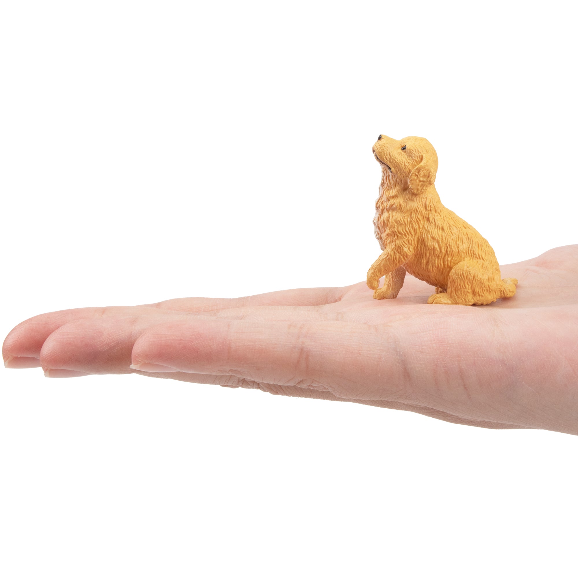 Toymany Mini Sitting Golden Retriever Puppy Figurine Toy-on hand