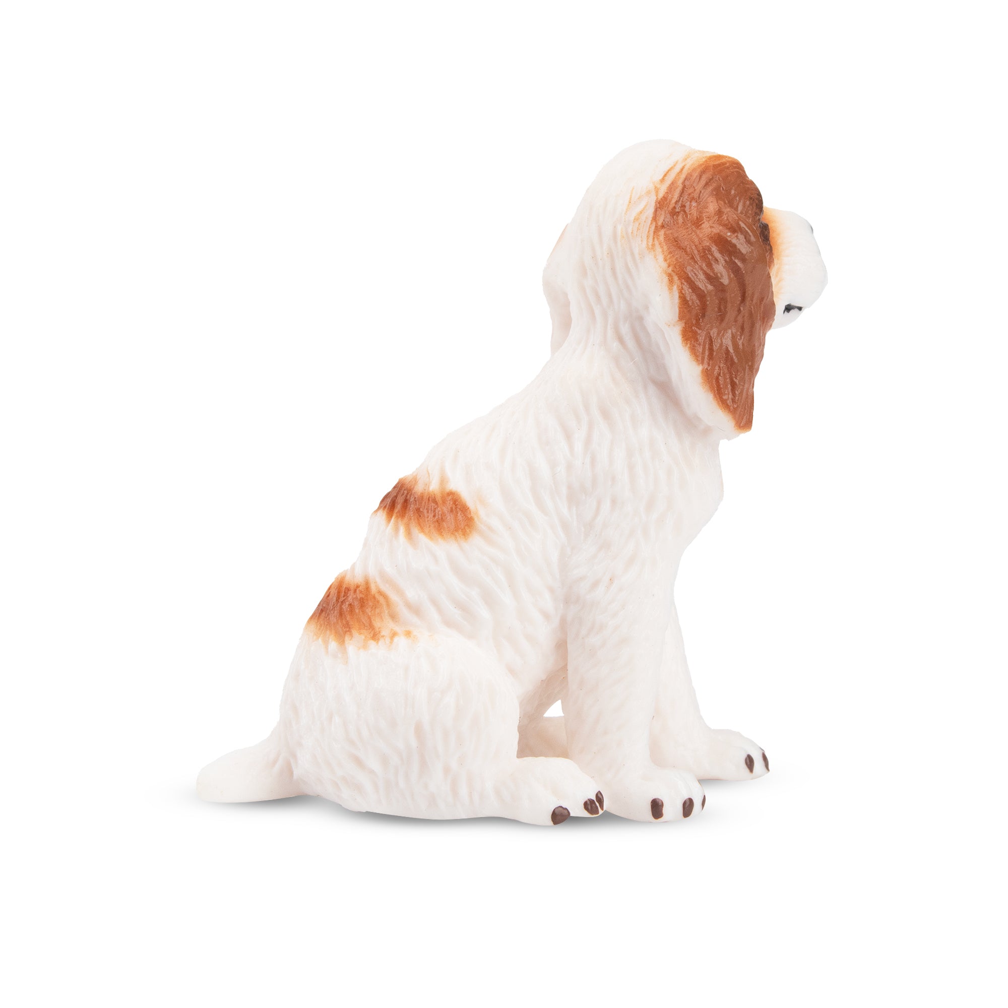 Toymany Mini Sitting Liver and White Cocker Spaniel Puppy Figurine Toy-2