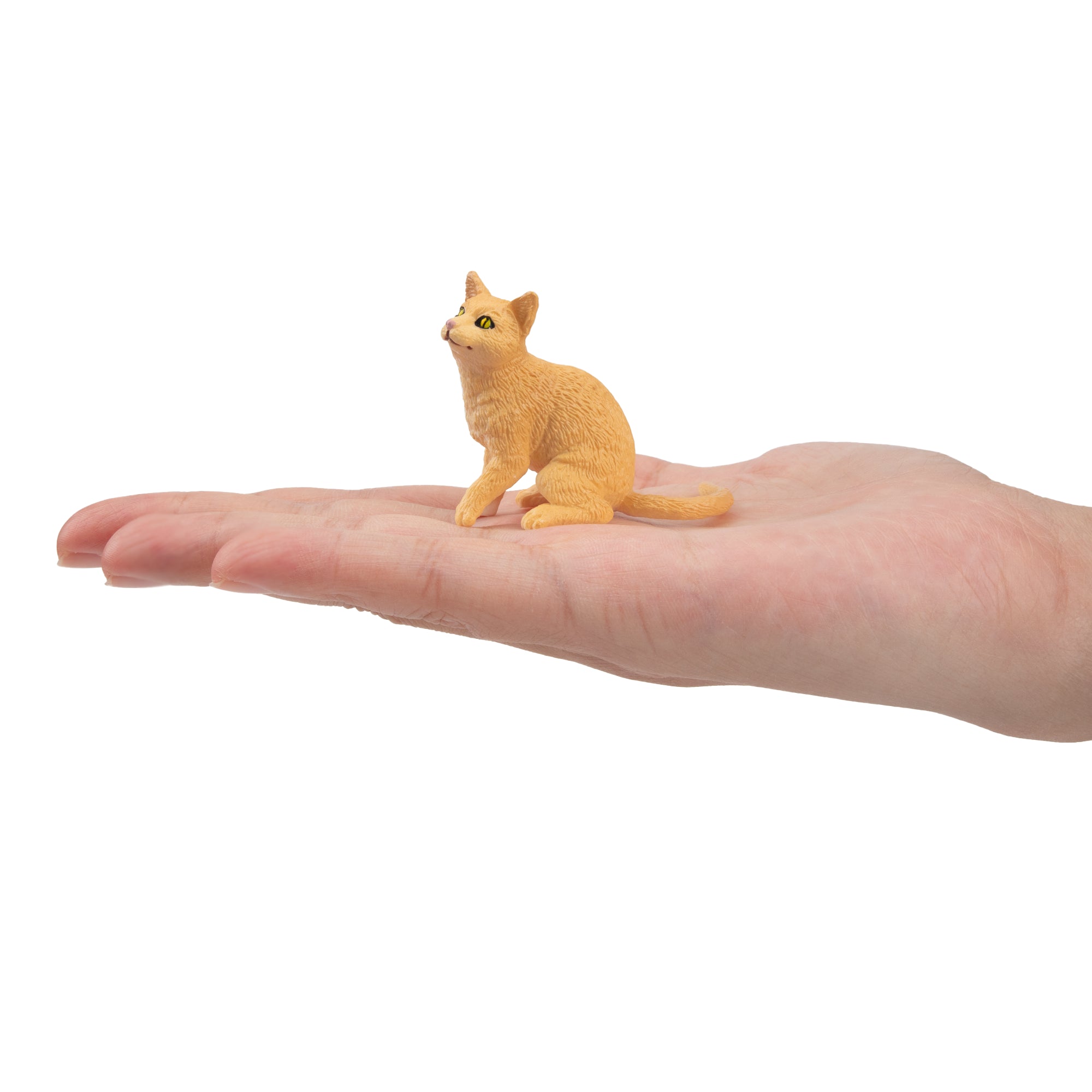 Toymany Mini Sitting Orange Tabby Cat Figurine Toy-on hand