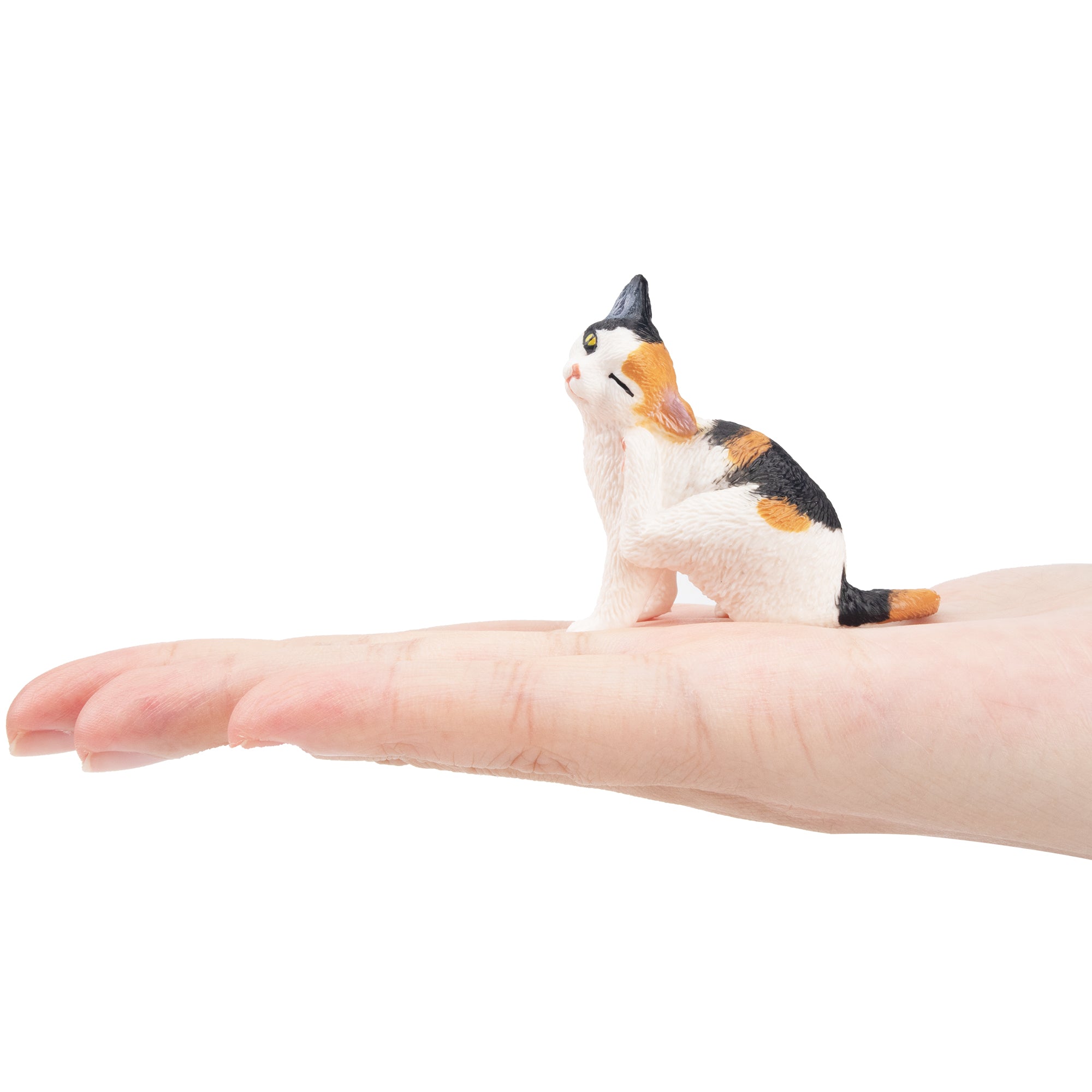 Toymany Mini Sitting Patched Tortoiseshell Cat Figurine Toy-on hand