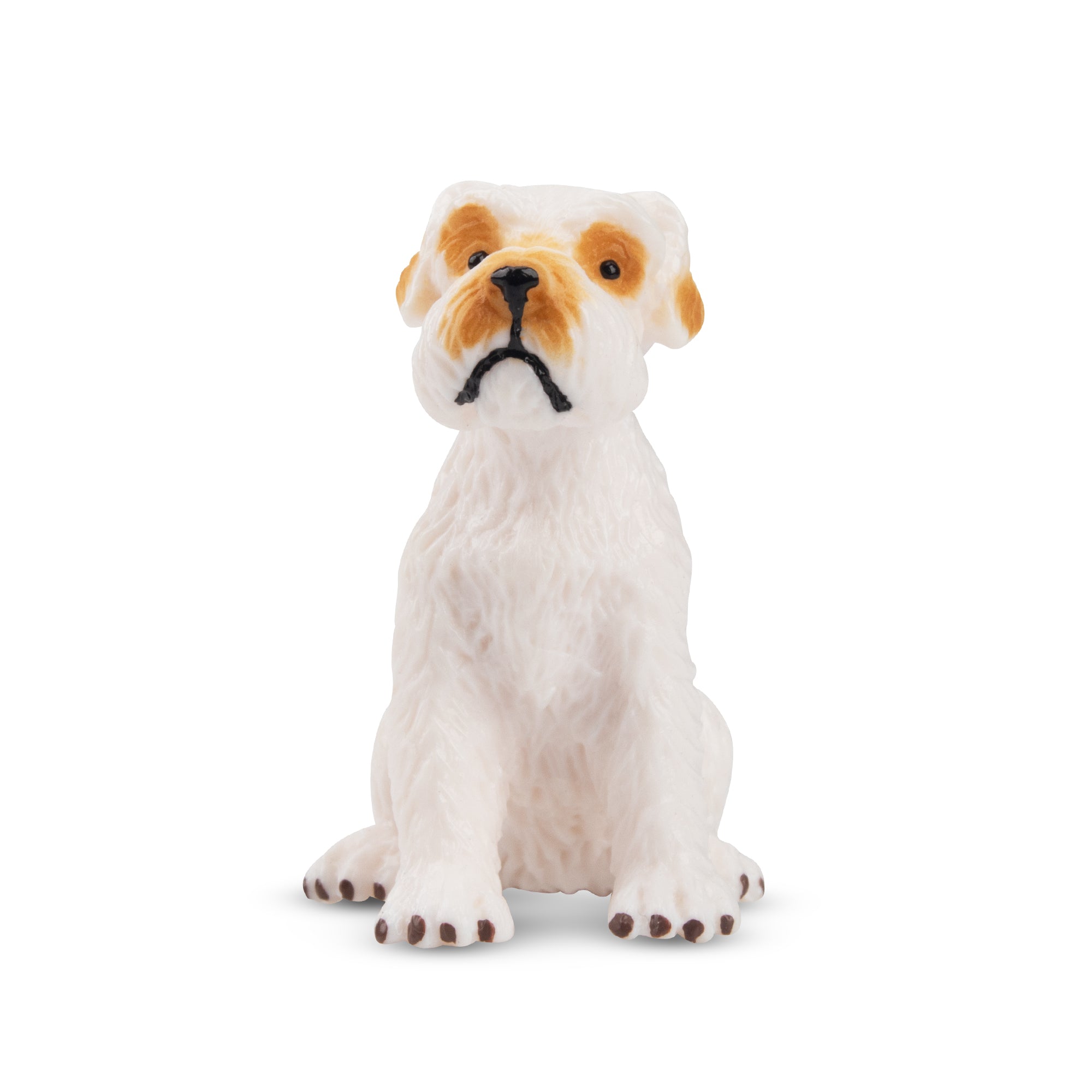 Toymany Mini Sitting White Schnauzer Puppy Figurine Toy-front