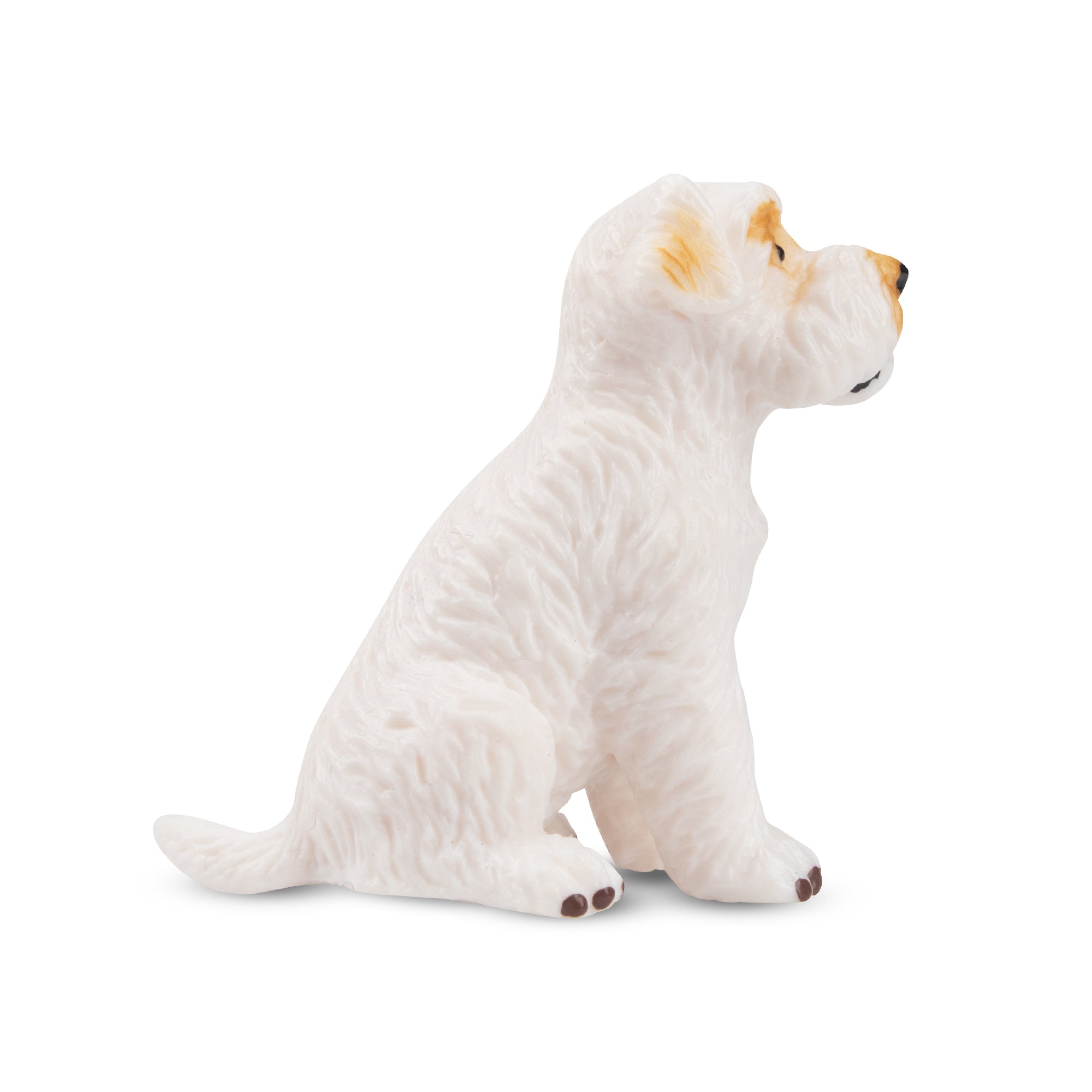 Toymany Mini Sitting White Schnauzer Puppy Figurine Toy-side 2