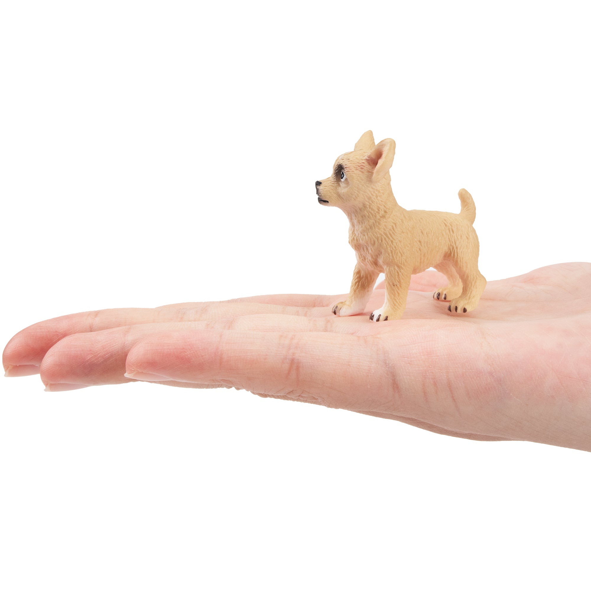Toymany Mini Standing Fawn Chihuahua Puppy Figurine Toy-on hand