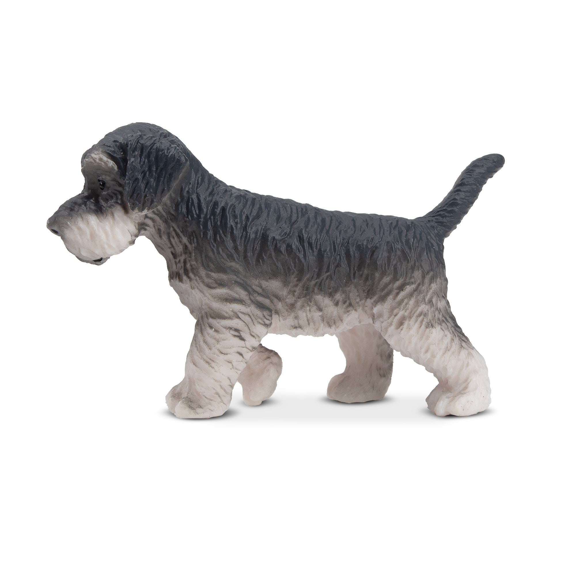 Toymany Mini Standing Gray Schnauzer Puppy Figurine Toy