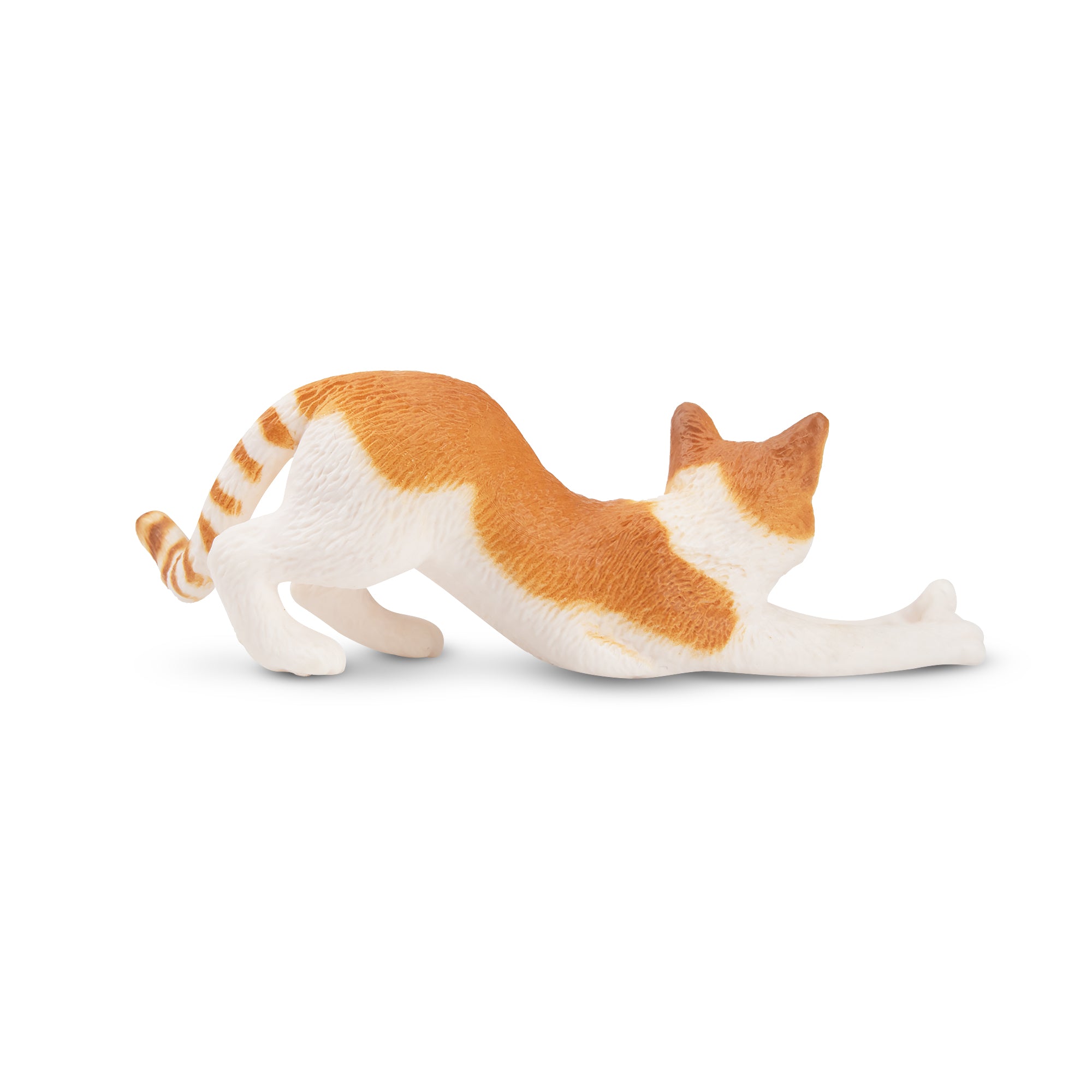 Toymany Mini Stretching Ginger and White Cat Figurine Toy-2