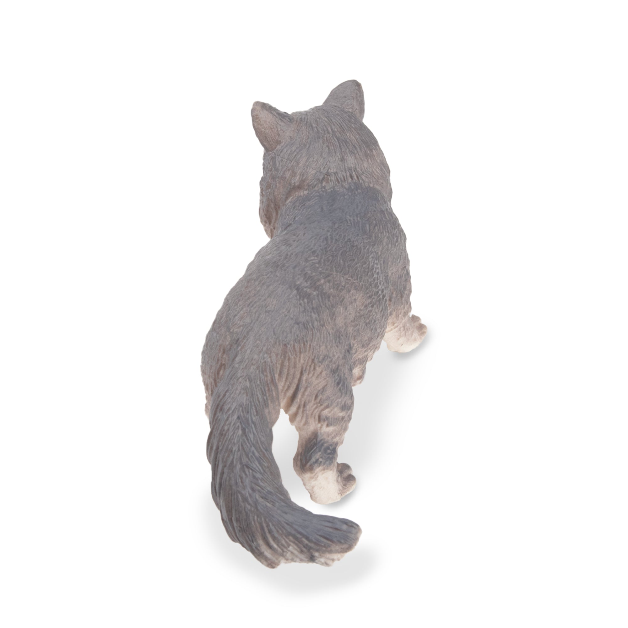 Toymany Mini Striding Grey Norwegian Forest Cat Figurine Toy-back