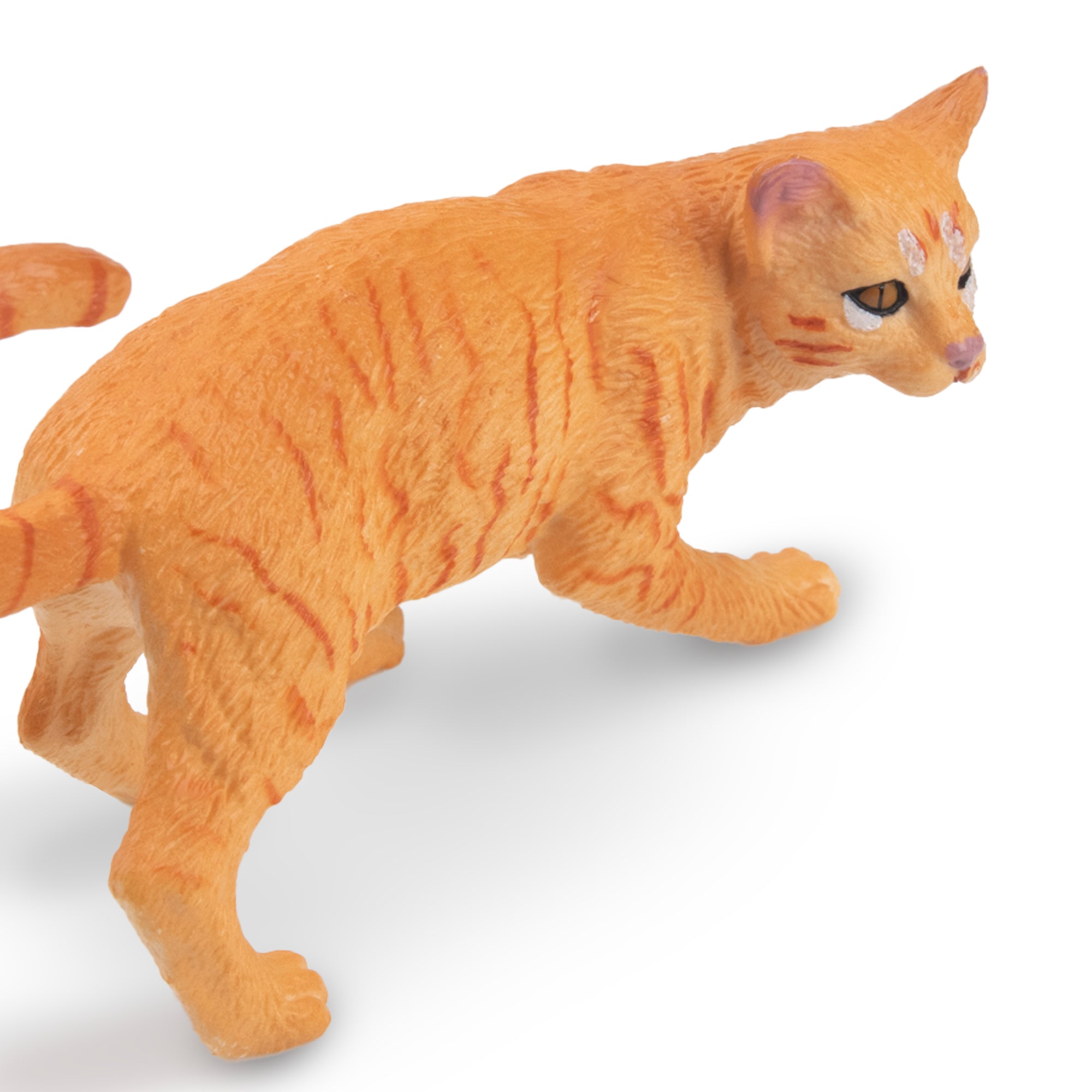 Toymany Mini Striding Orange Tabby Cat Figurine Toy-detail