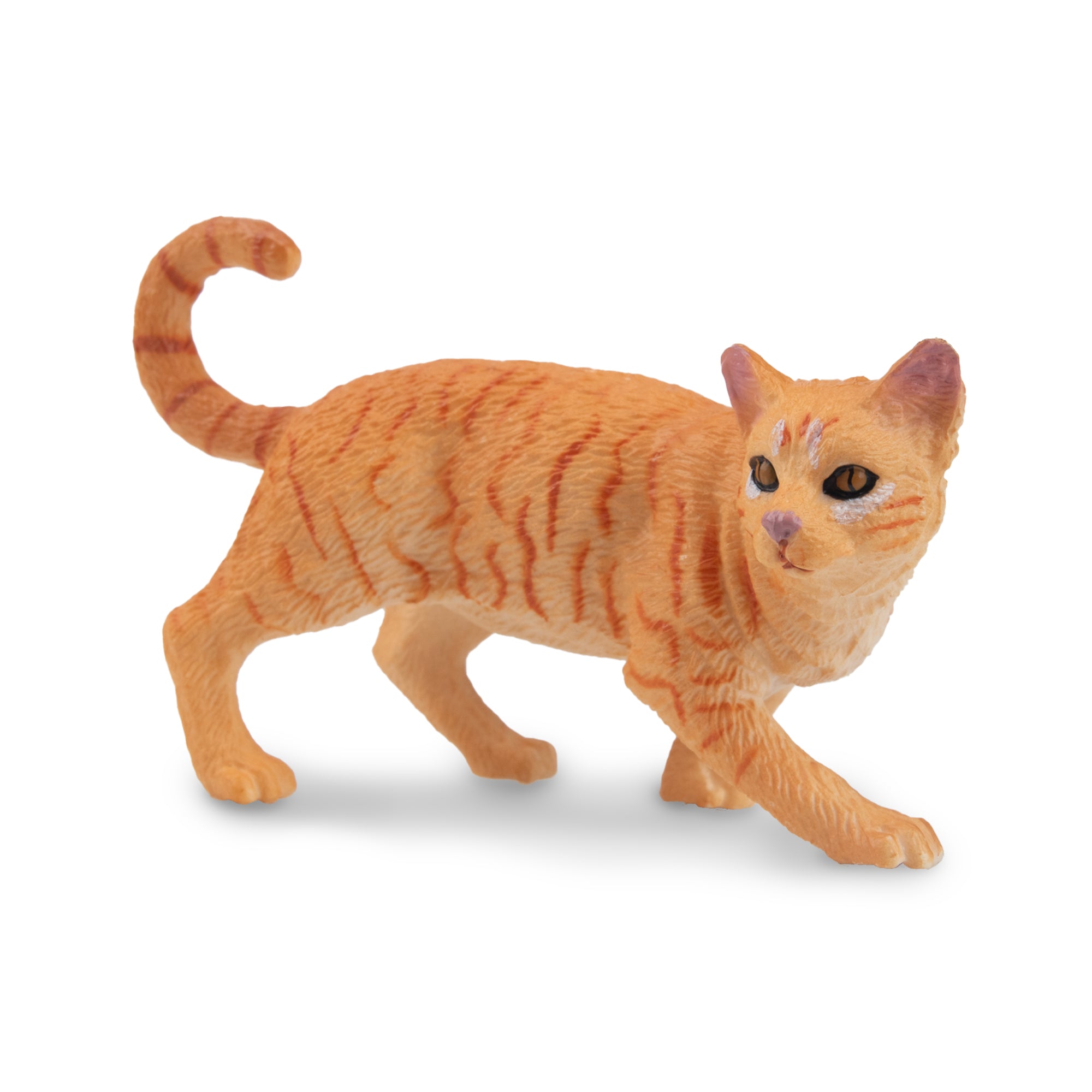 Toymany Mini Striding Orange Tabby Cat Figurine Toy-side