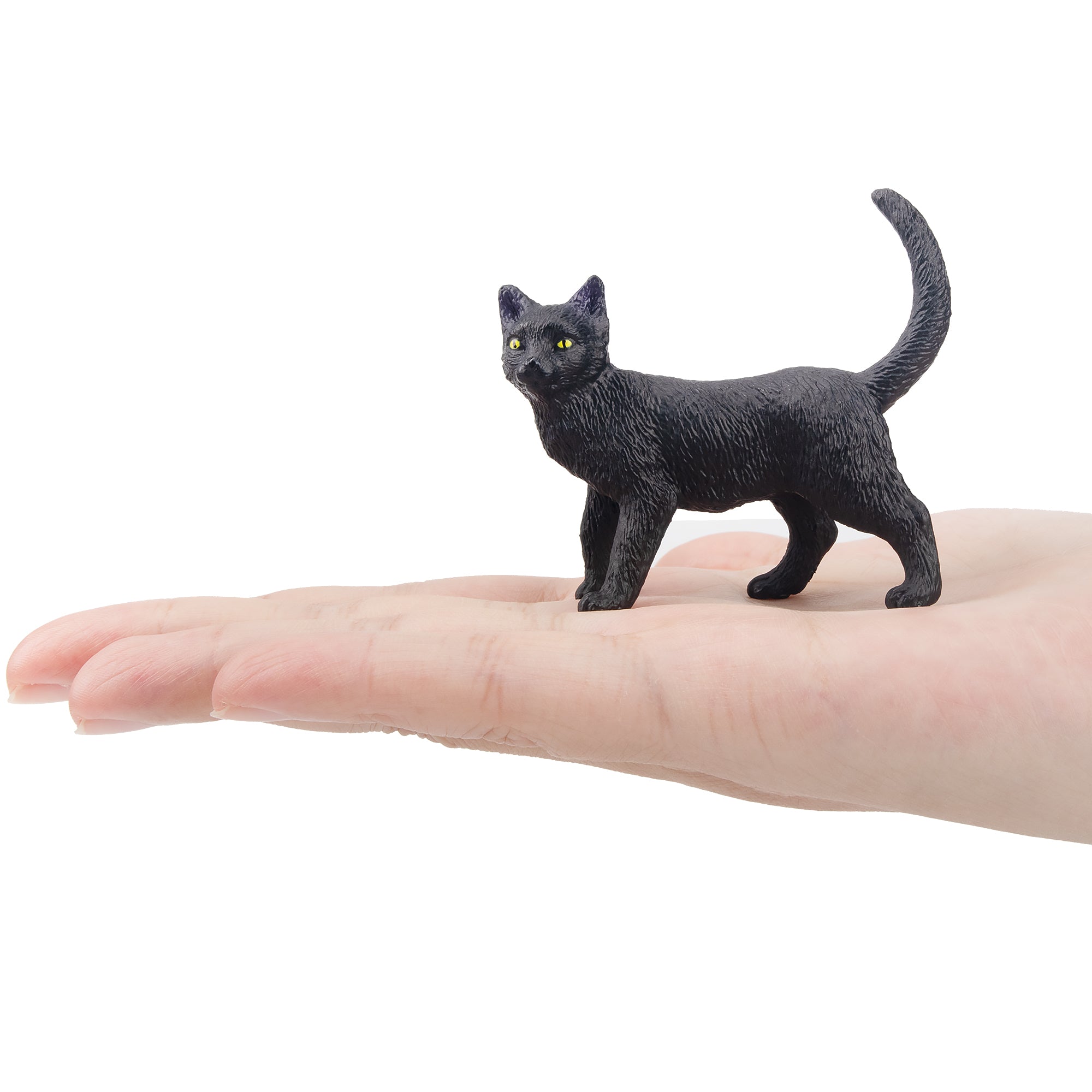 Toymany Mini Walking Black Cat Figurine Toy-on hand