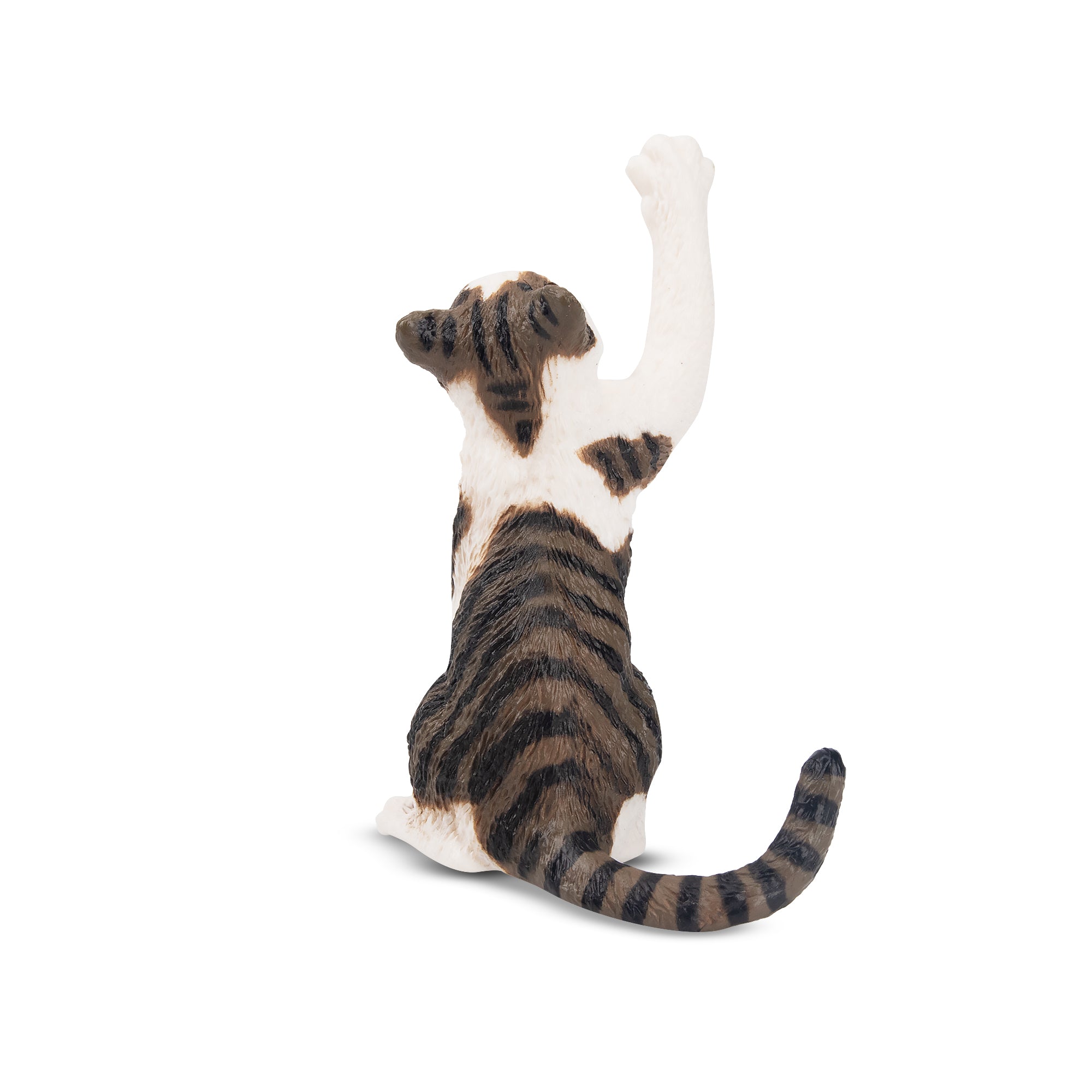 Toymany Mini Waving Tabby and White Cat Figurine Toy-back