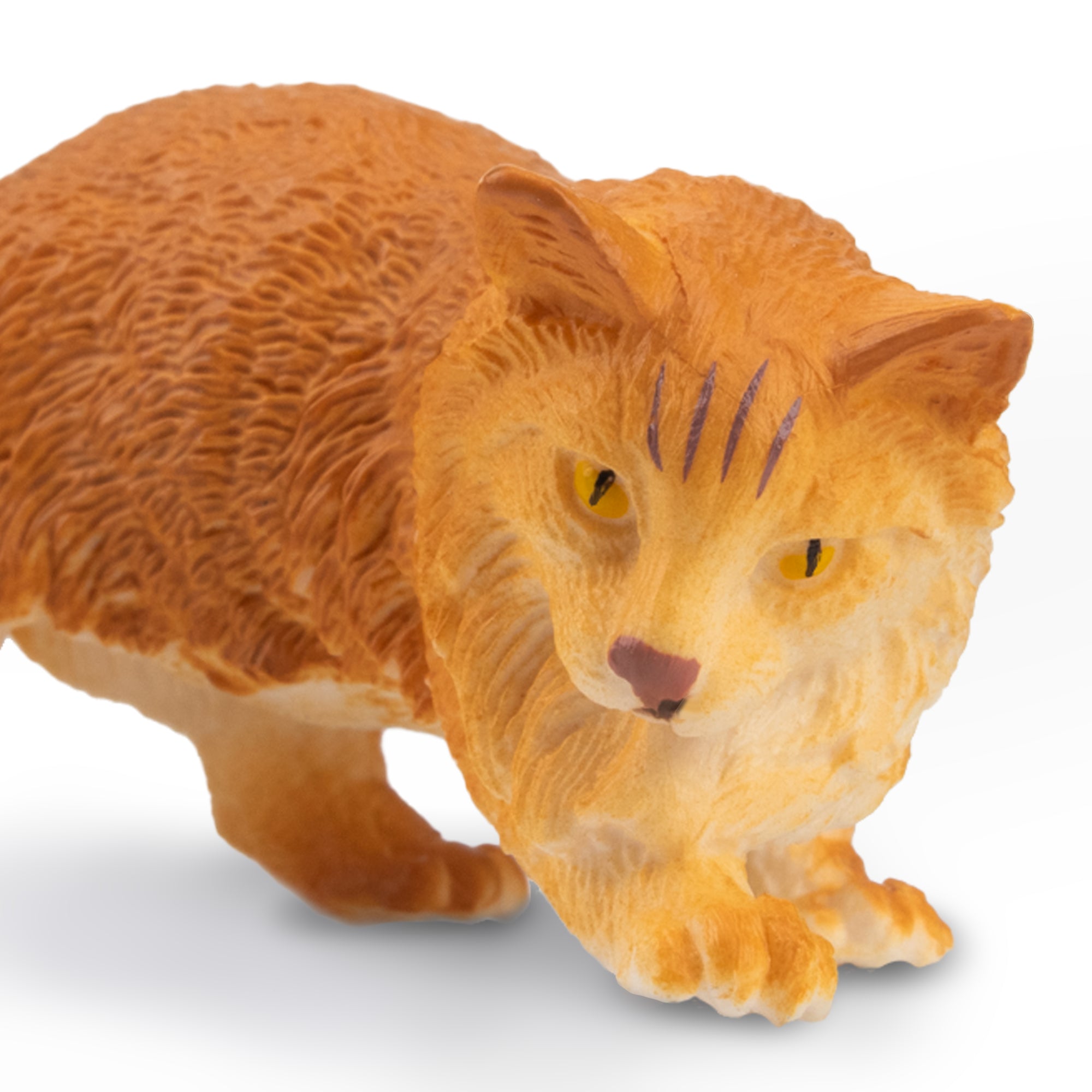 Toymany Orange Norwegian Forest Cat Figurine Toy-detail